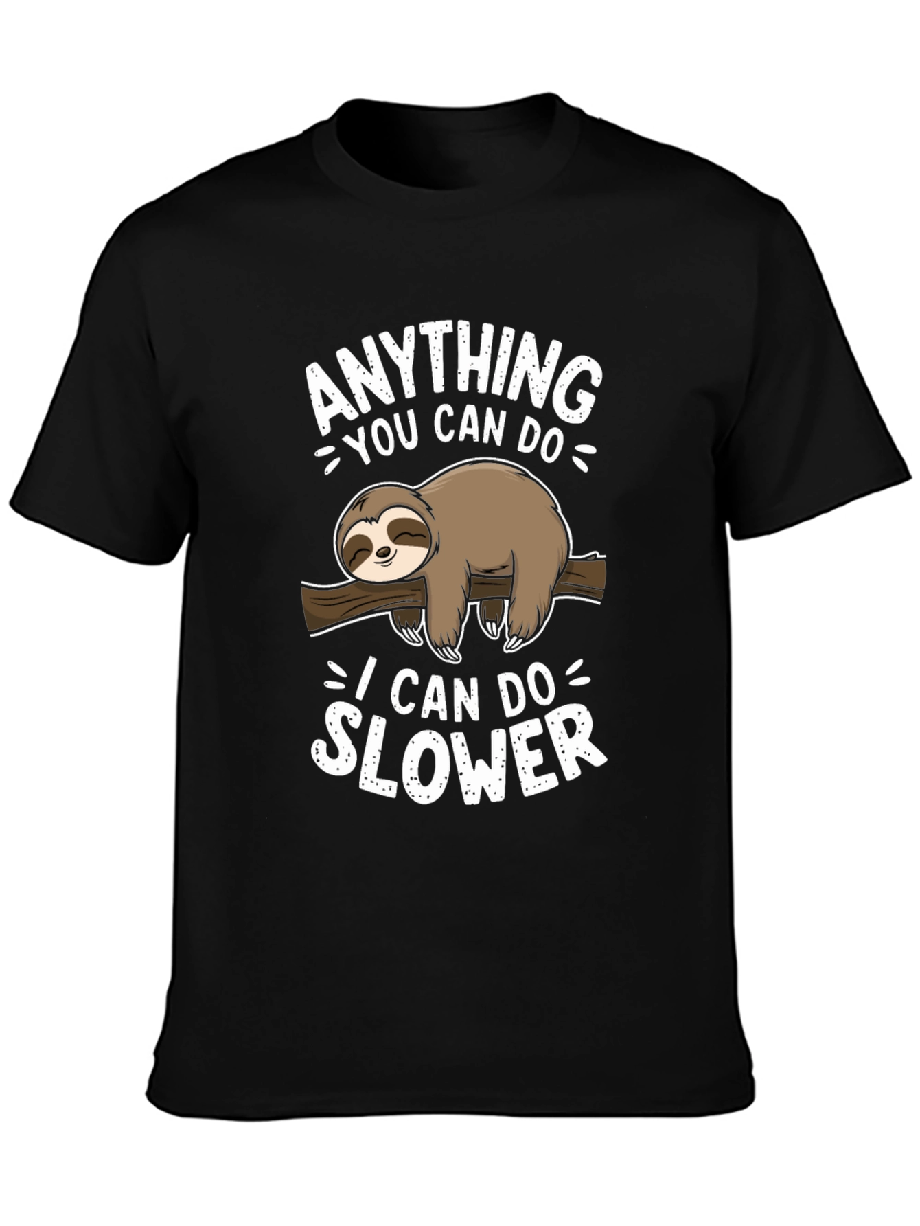 Black Sloth Graphic Tee - Anything You Can Do Slower view 3