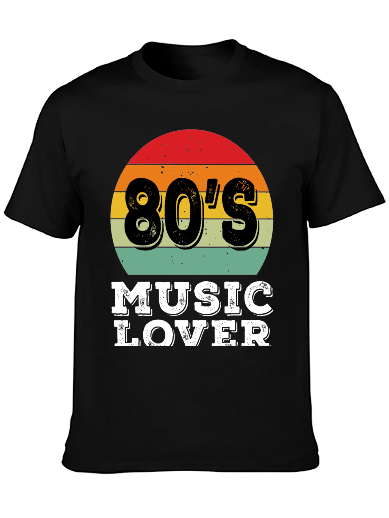 Black 80's Music Lover Graphic Tee - Retro Style view 3