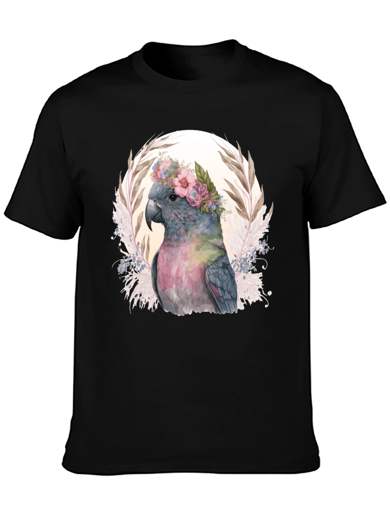 Black Floral Cockatoo Graphic Tee view 3