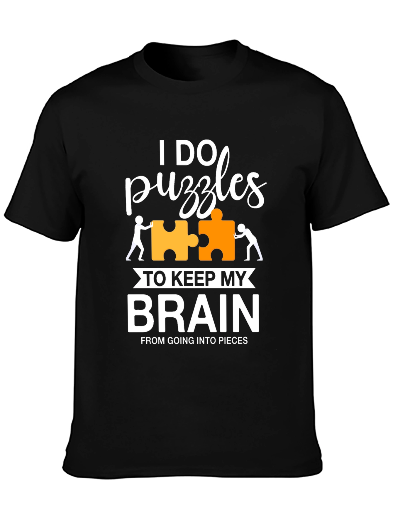 Black I Do Puzzles T-Shirt - Keep My Brain Together Tee view 3
