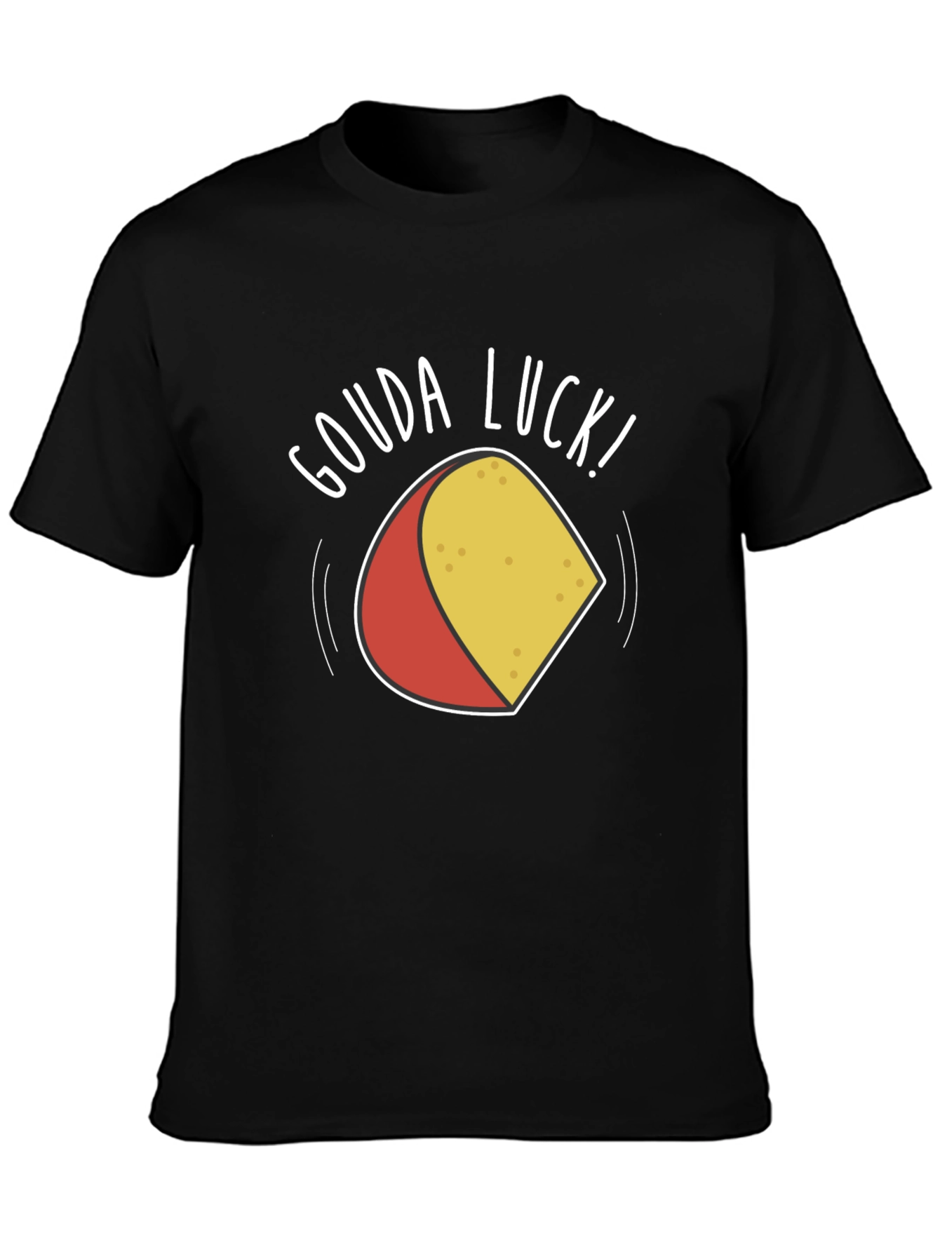 Black Gouda Luck T-Shirt - Funny Cheese Pun Tee view 3