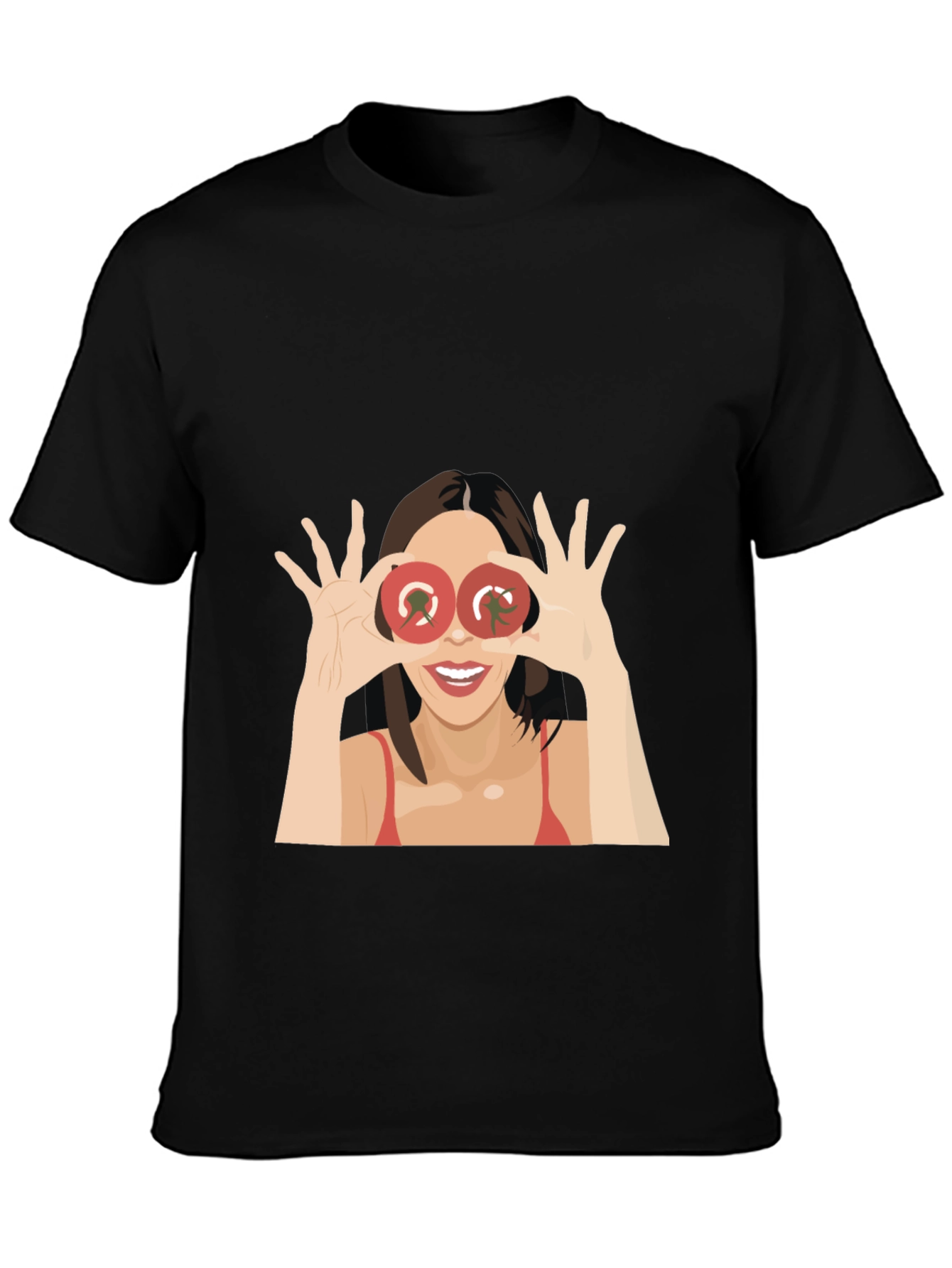 Black Tomato Eyes Graphic Tee - Funny Women's T-Shirt view 3