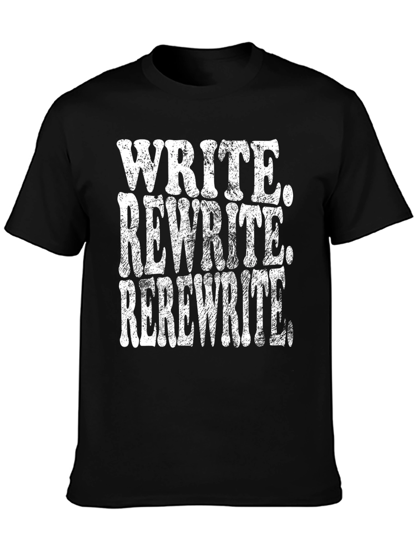 Black Write Rewrite Rerewrite T-Shirt view 3
