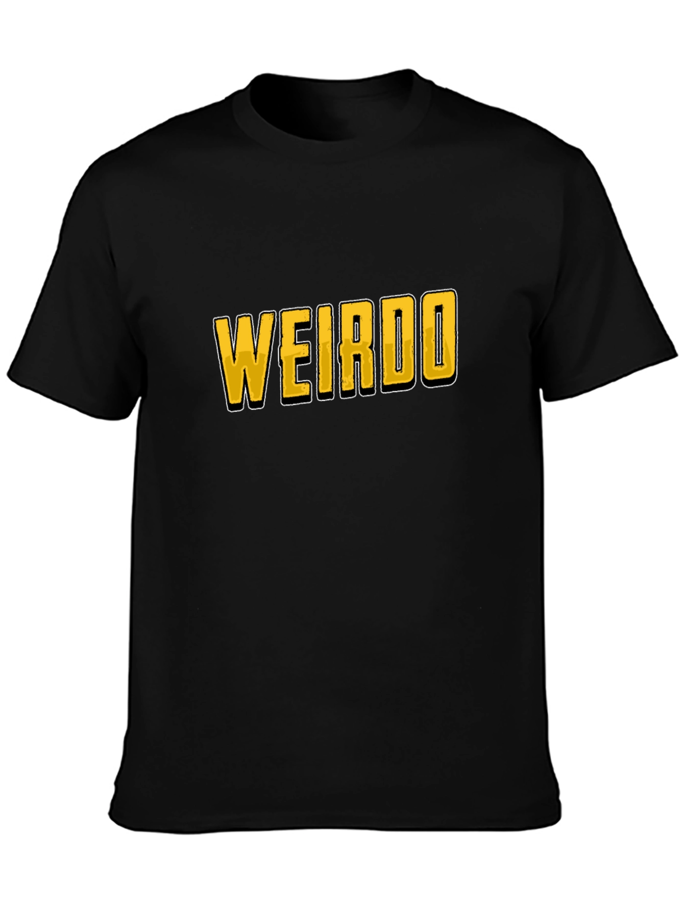 Black WEIRDO Graphic Print Crew Neck T-Shirt view 3