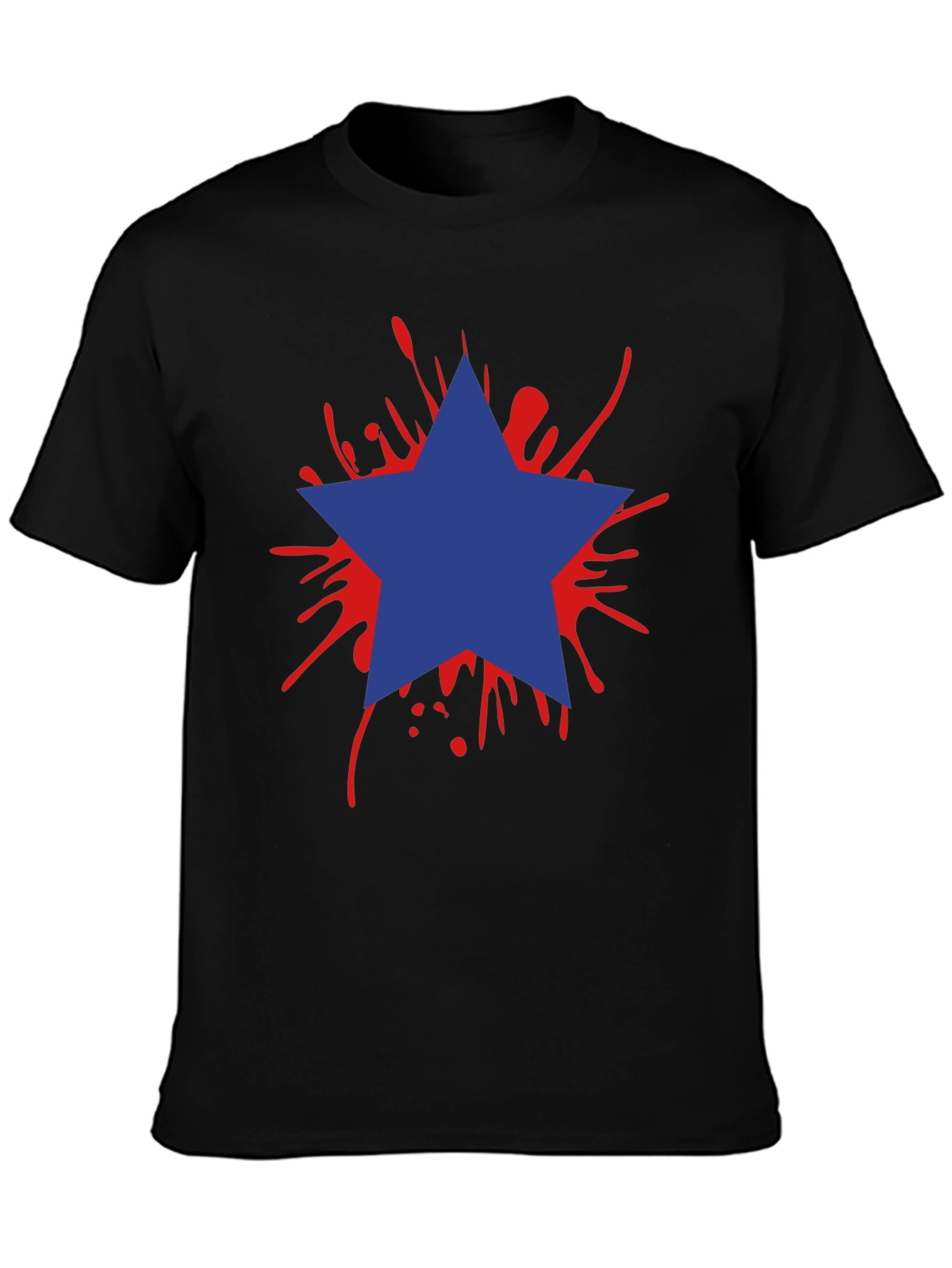 Black Star Splash Graphic Tee - Men's Black T-Shirt view 3