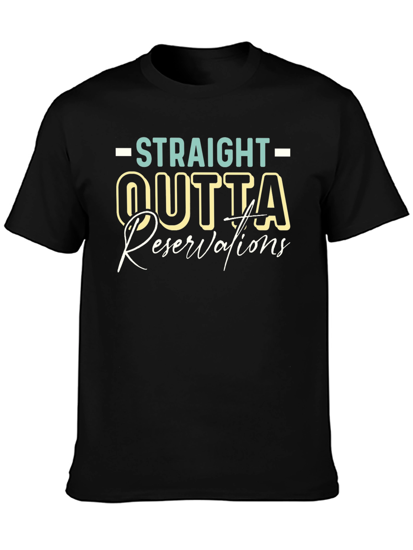 Black Straight Outta Reservations T-Shirt view 3
