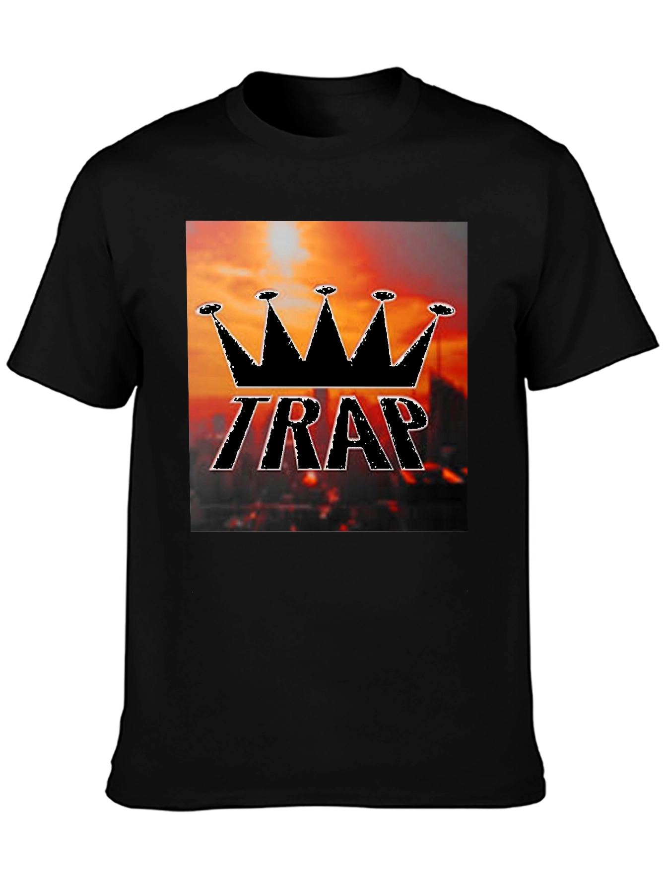 Black Trap King Black Graphic T-Shirt view 3