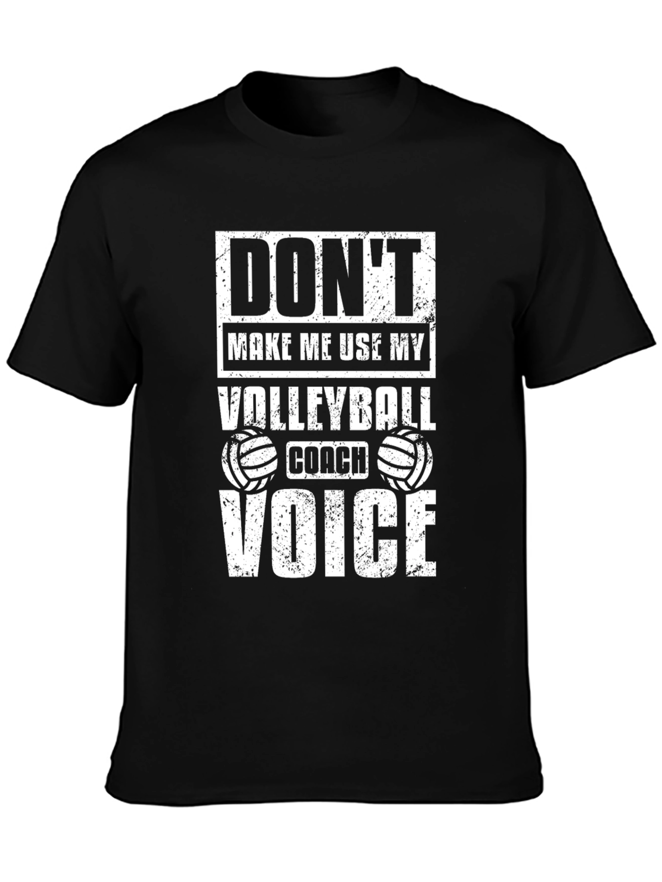 Black Volleyball Coach Voice T-Shirt view 3