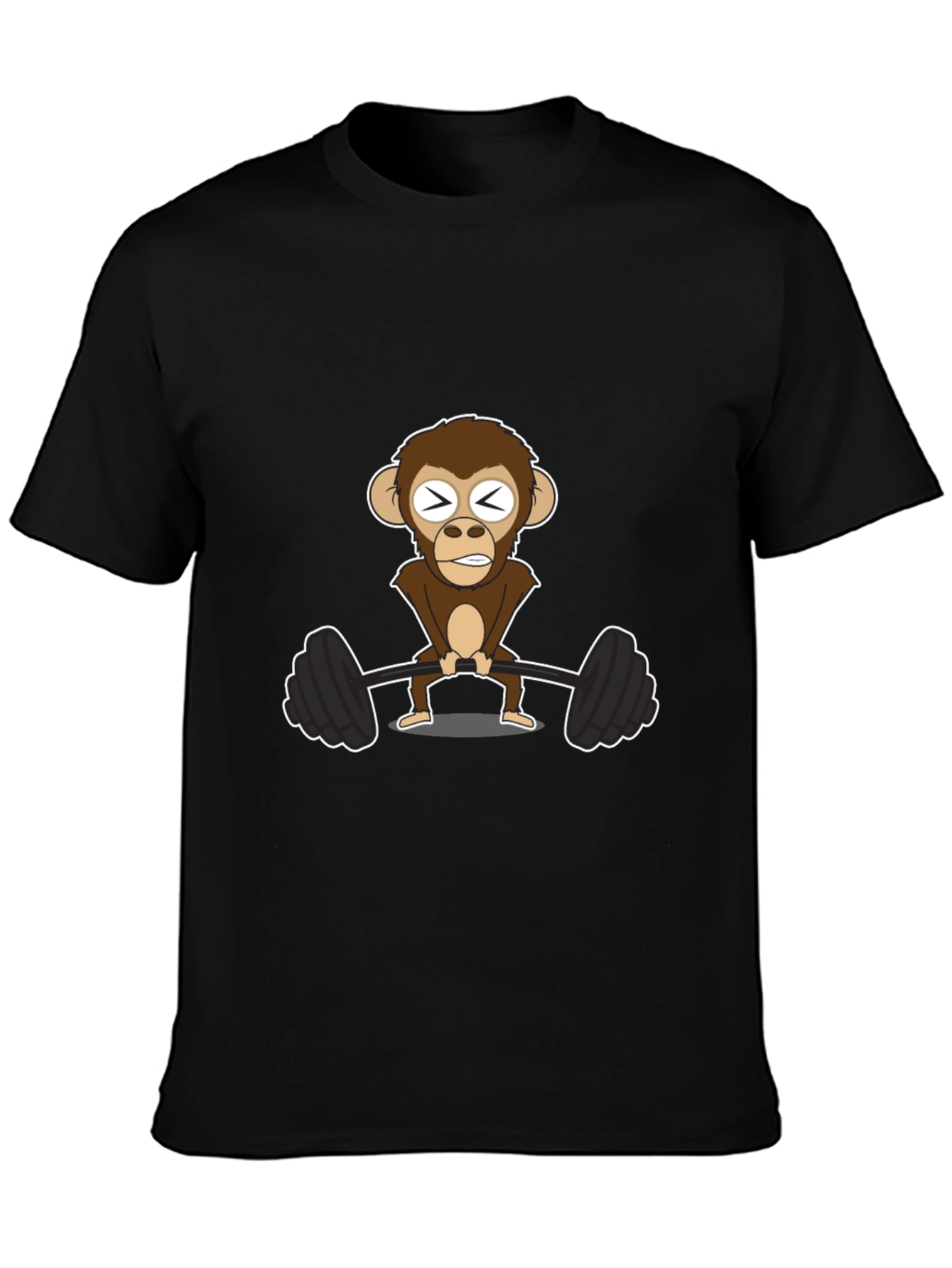 Black Monkey Barbell T-Shirt - Workout Design view 3