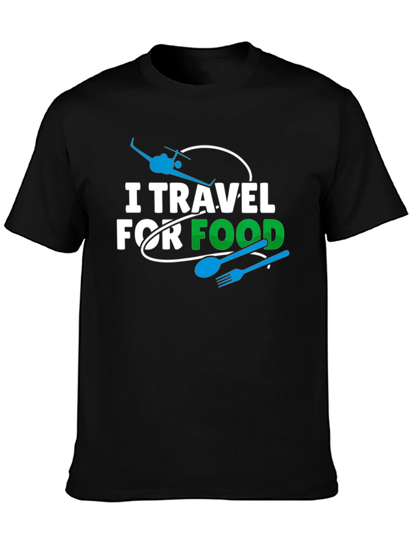 Black I Travel For Food Black Graphic Tee view 3