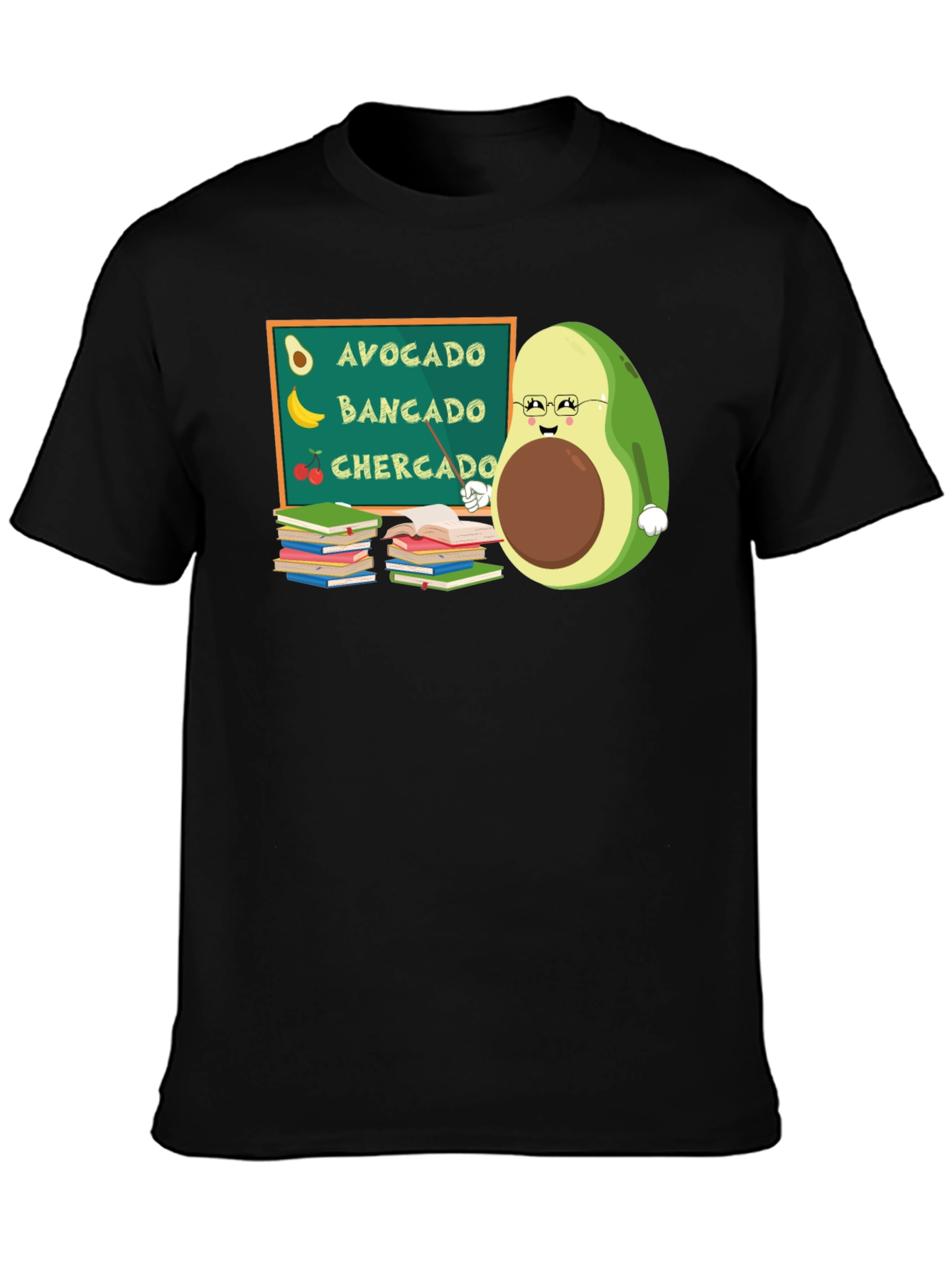 Black Avocado Teacher Funny Graphic Tee view 3