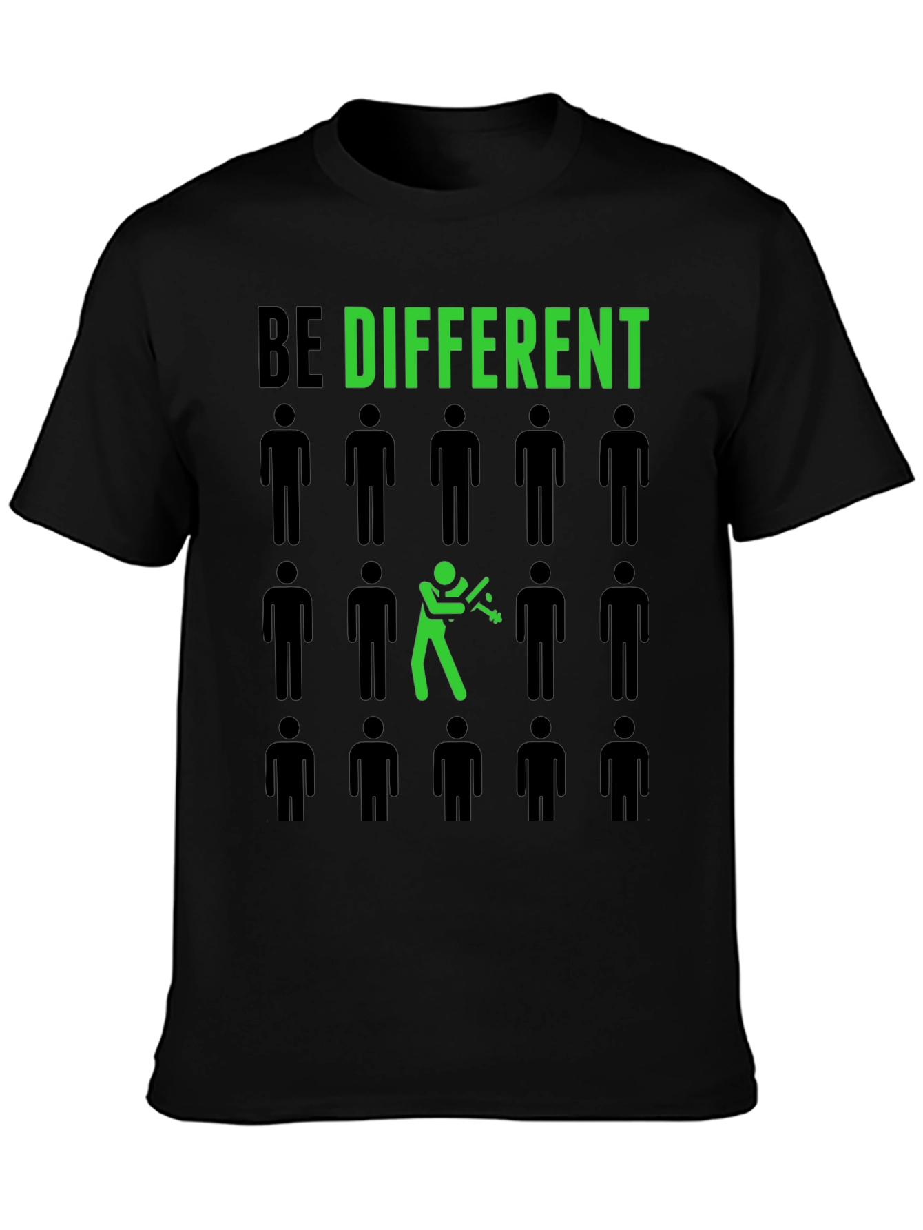 Black Be Different Black T-Shirt view 3
