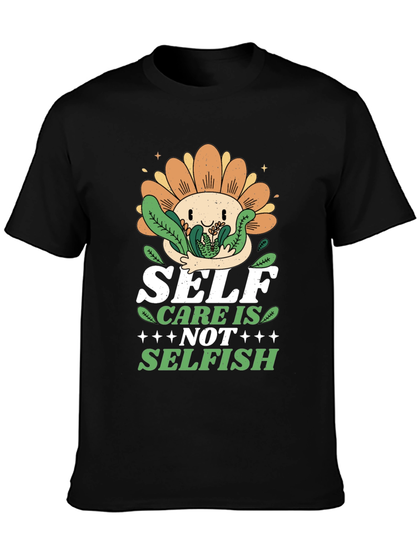 Black Self Care Is Not Selfish Graphic T-Shirt view 3