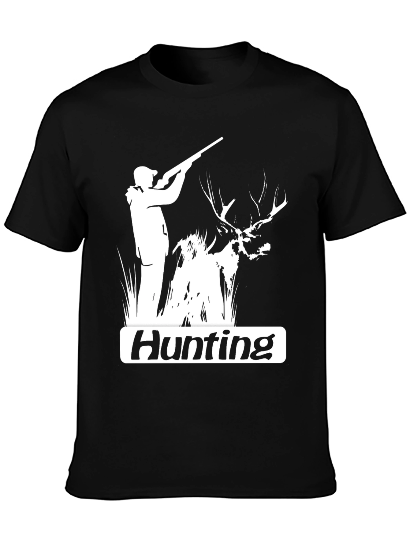 Black Hunting Graphic Tee - Black Cotton Blend view 3