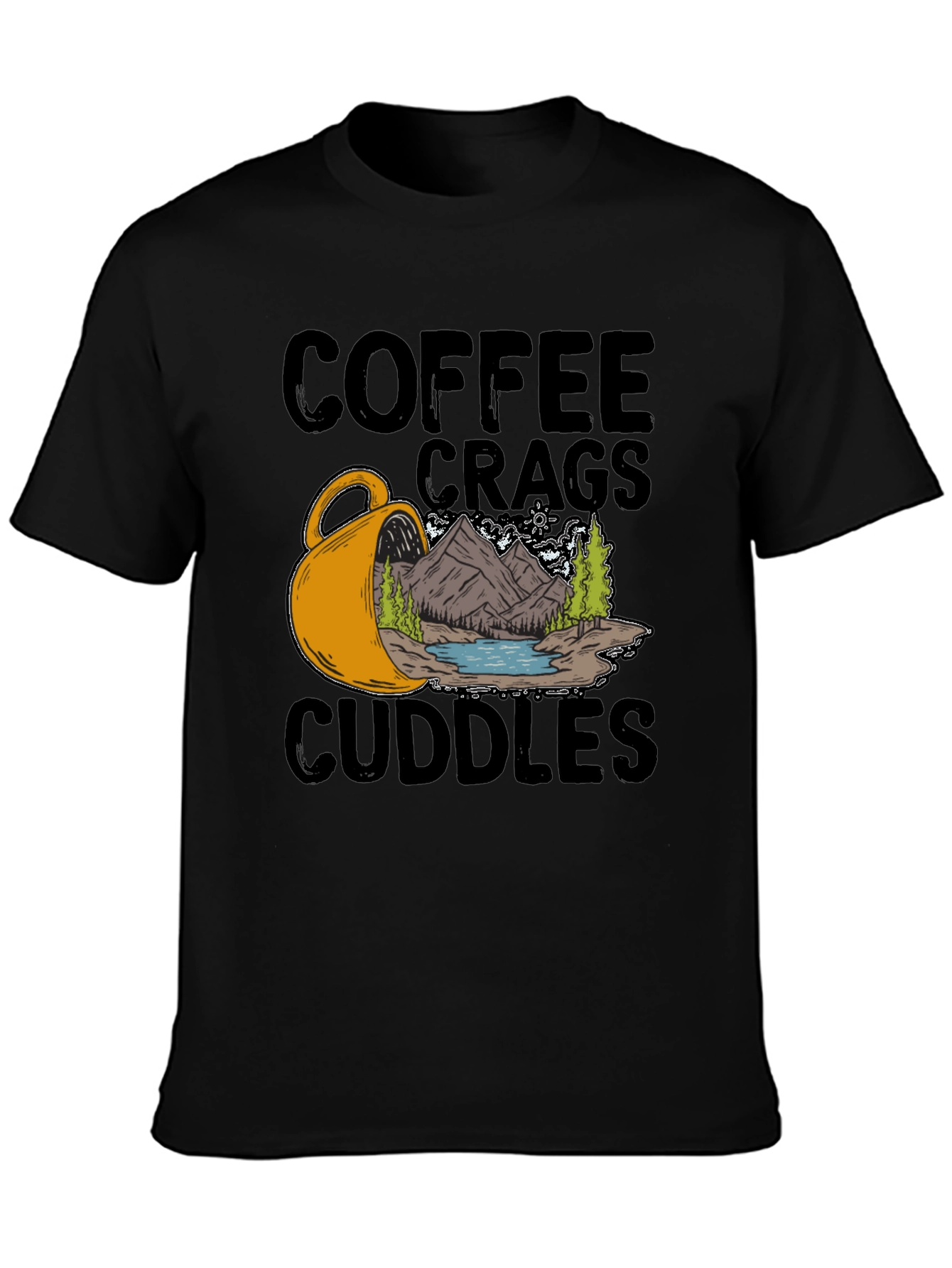 Black Coffee Crags Cuddles Graphic Tee view 3