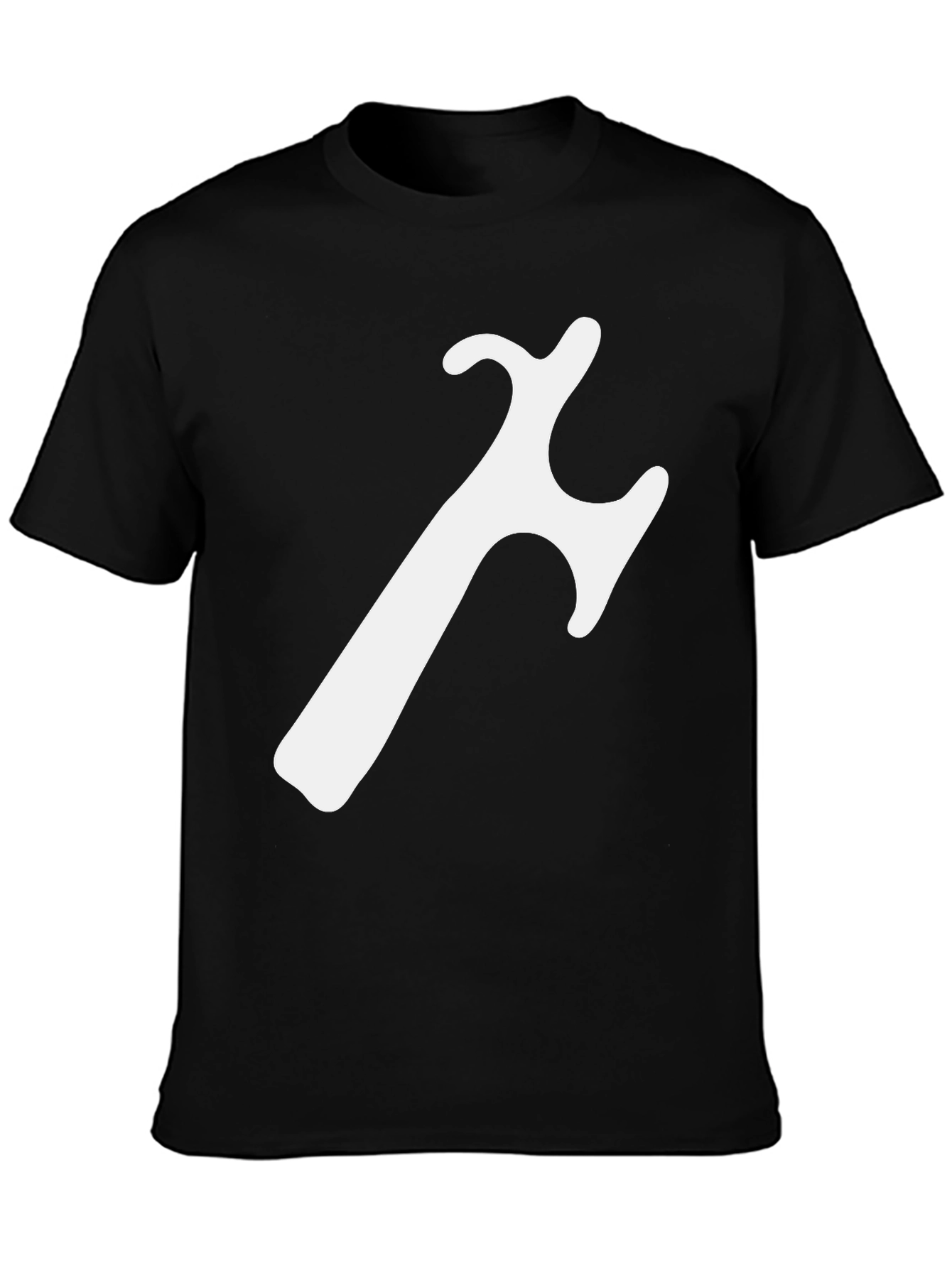 Black Modern Black T-Shirt with Abstract White Graphic view 3