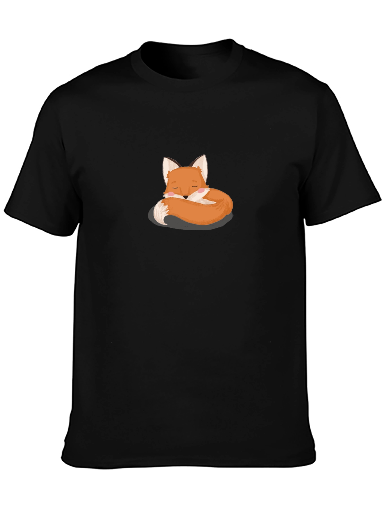 Black Cozy Fox Graphic Tee - Soft & Stylish view 3