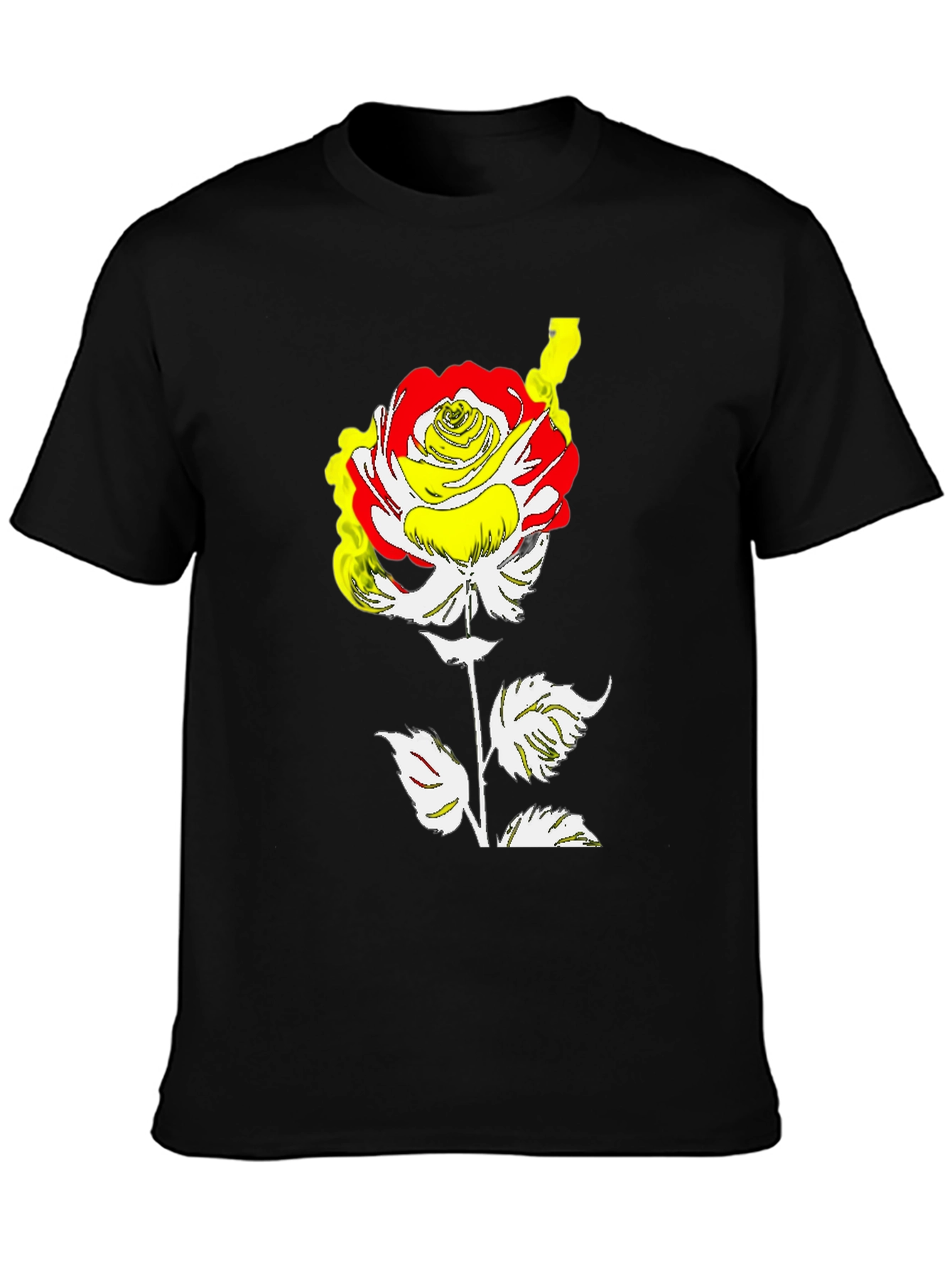Black Rose Graphic Tee - Modern Art Style view 3