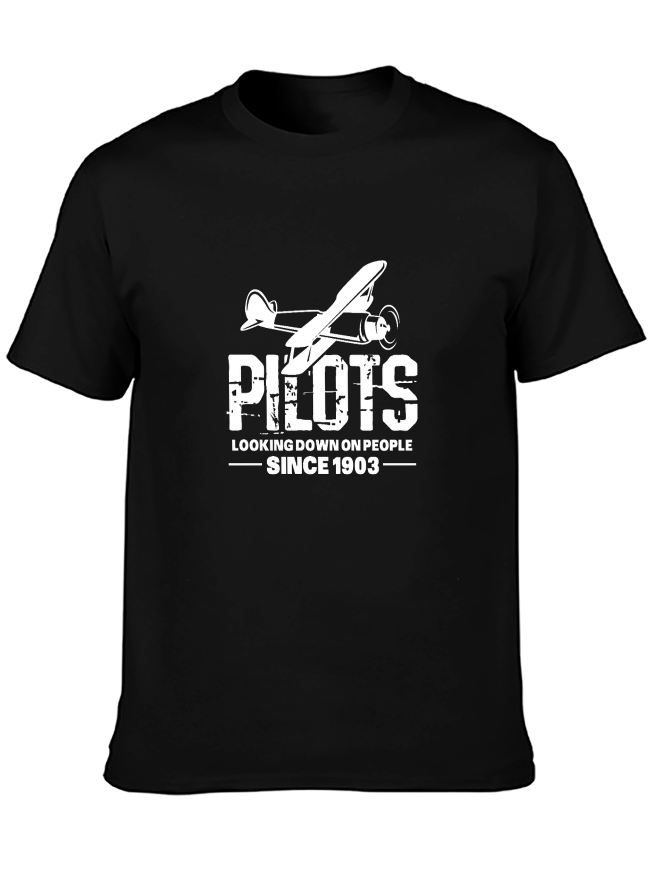 Black Pilots Looking Down Since 1903 Graphic Tee view 3