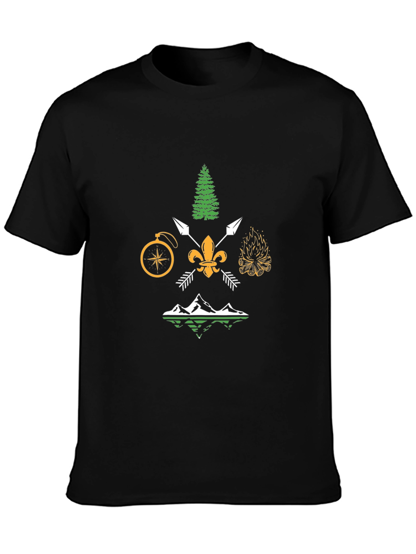 Black Outdoor Adventure Graphic Tee - Black view 3