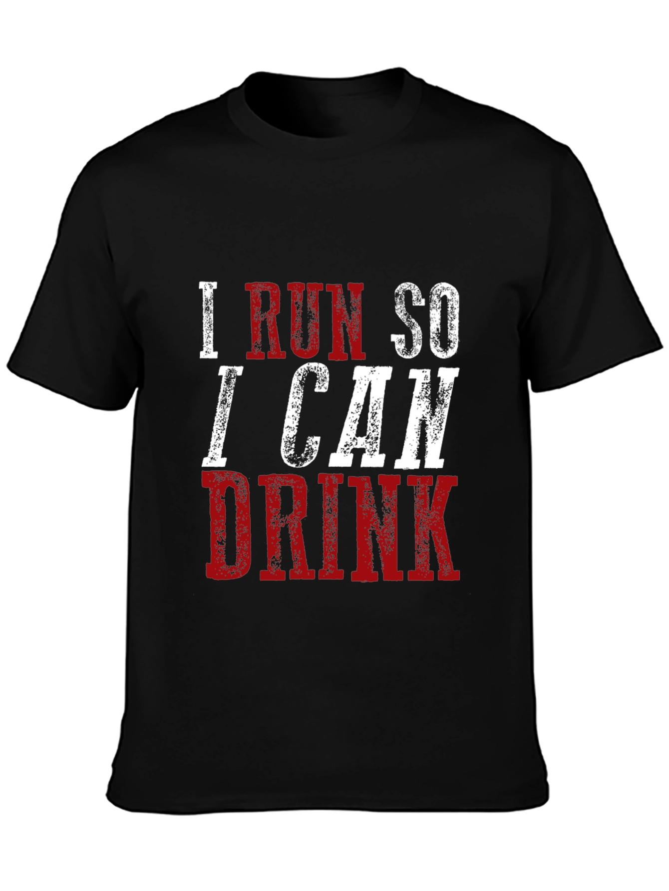 Black Funny 'I Run So I Can Drink' Graphic Tee view 3