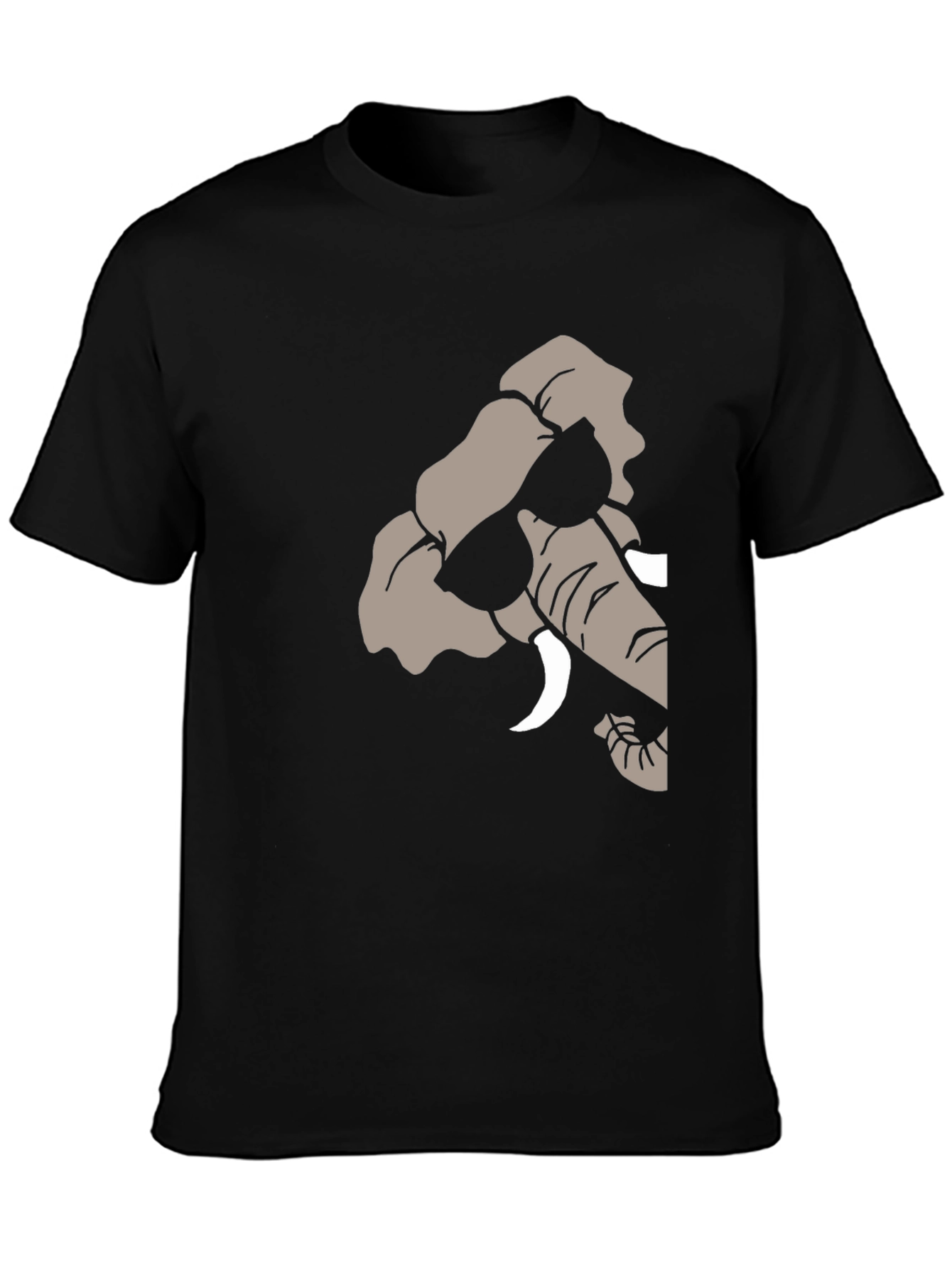 Black Cool Elephant Graphic Tee - Stylish Black T-Shirt view 3