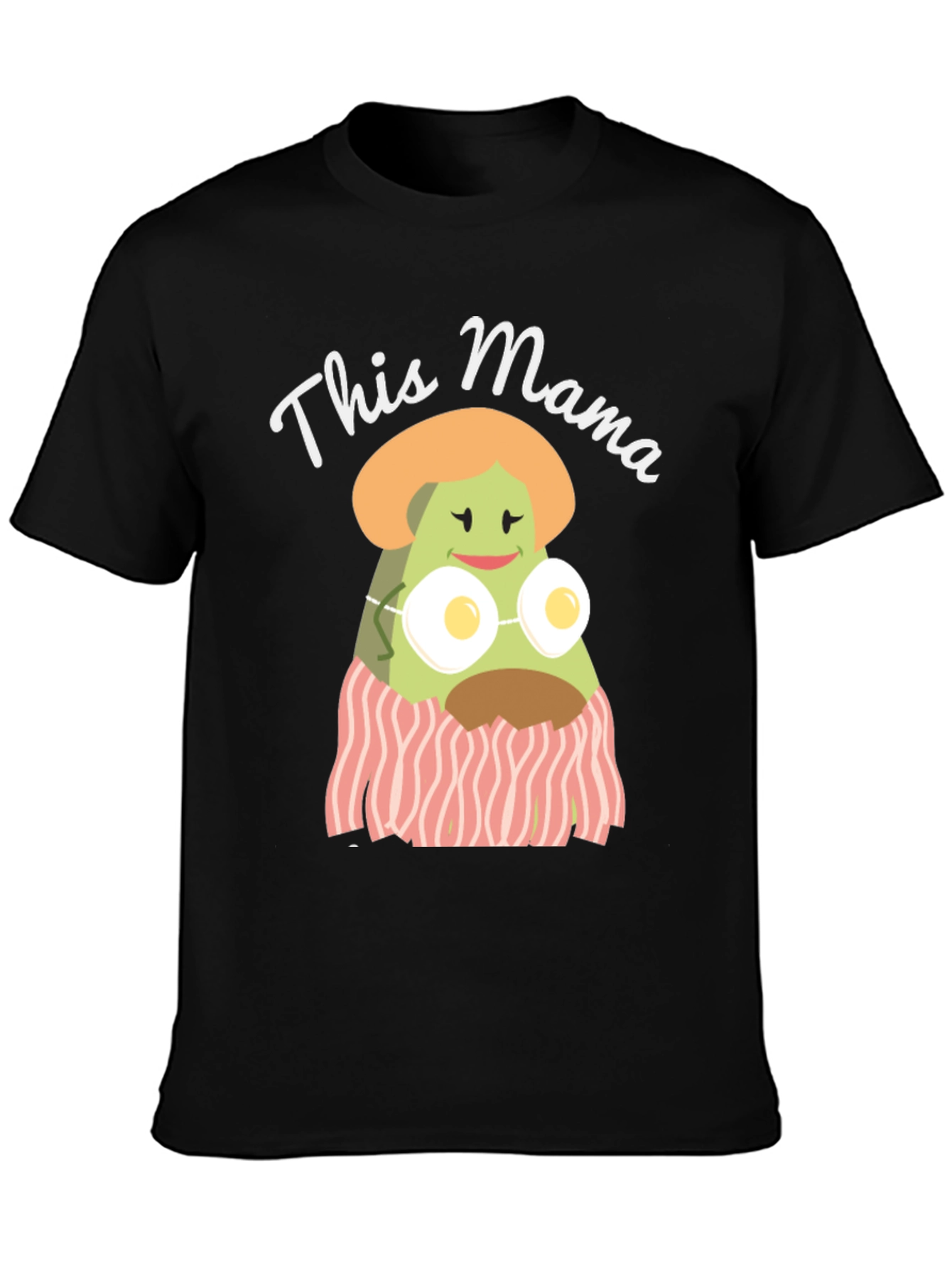 Black This Mama Avocado Breakfast T-Shirt view 3