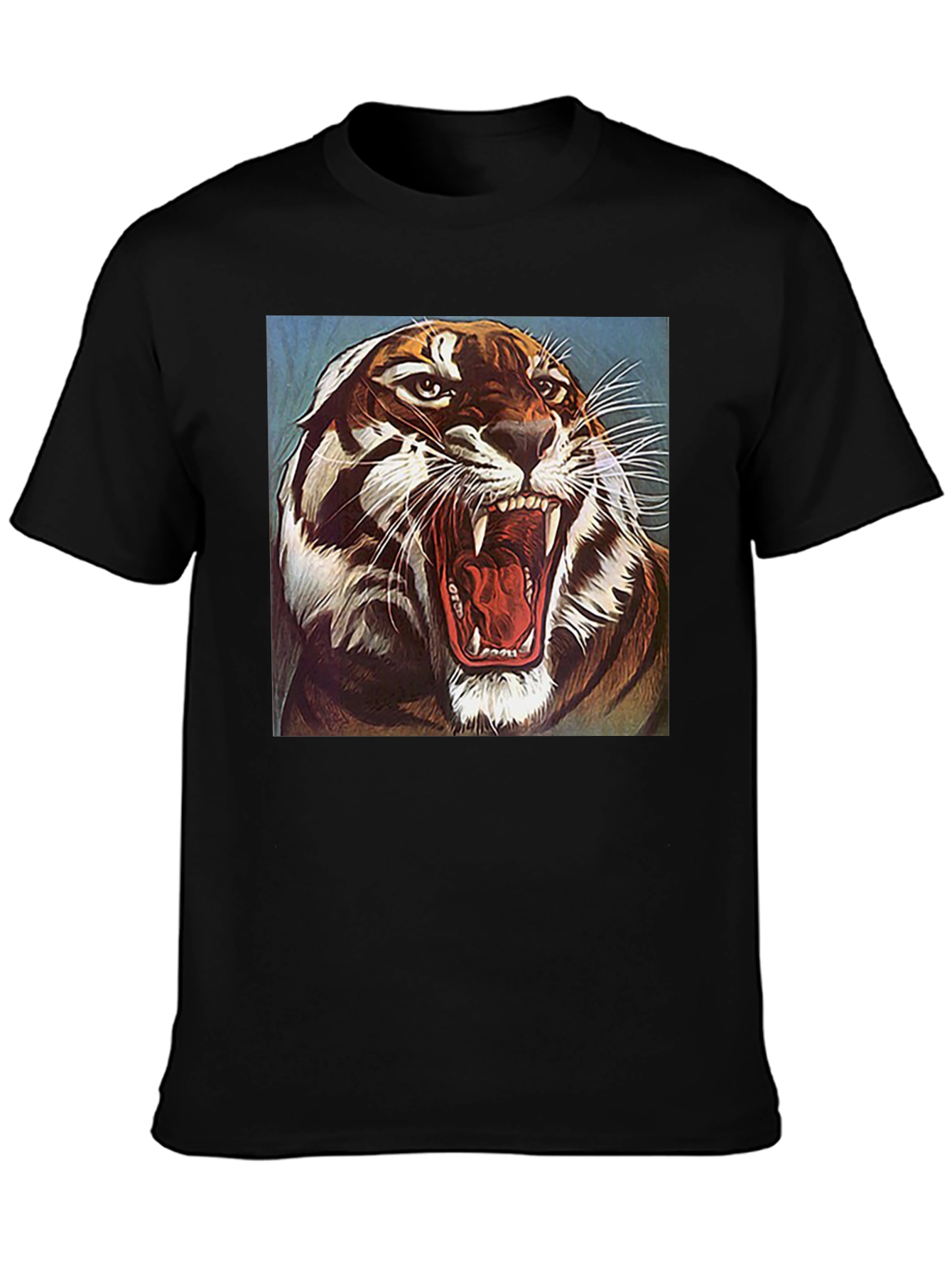 Black Roaring Tiger Graphic Tee - Fierce Style view 3