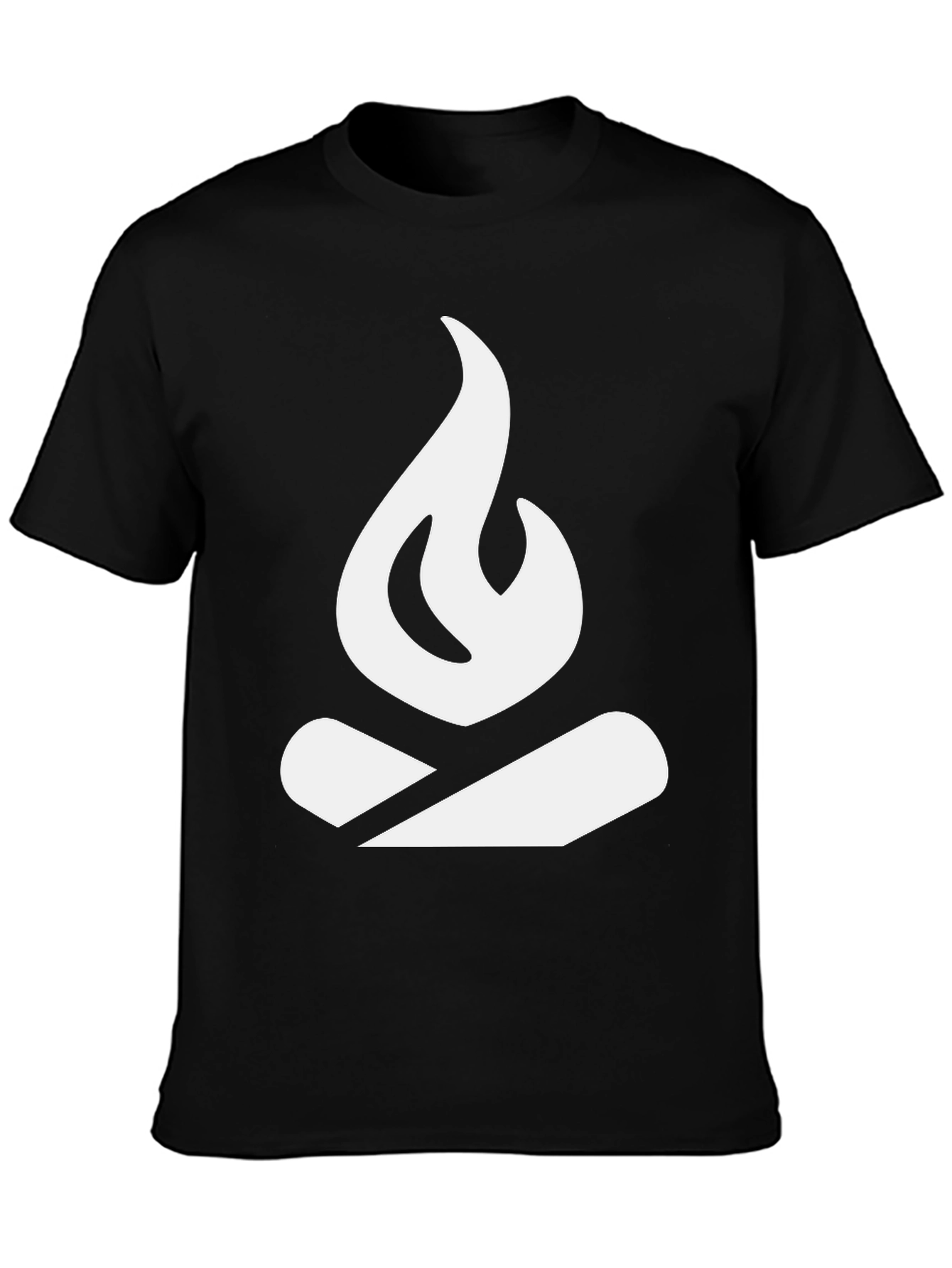 Black Campfire Graphic Tee - Black Cotton Blend view 3