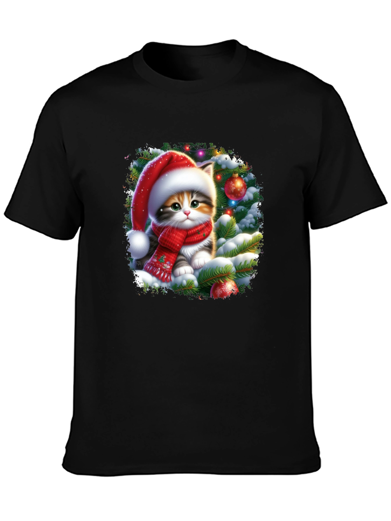 Festive Kitten Christmas T-Shirt - 3