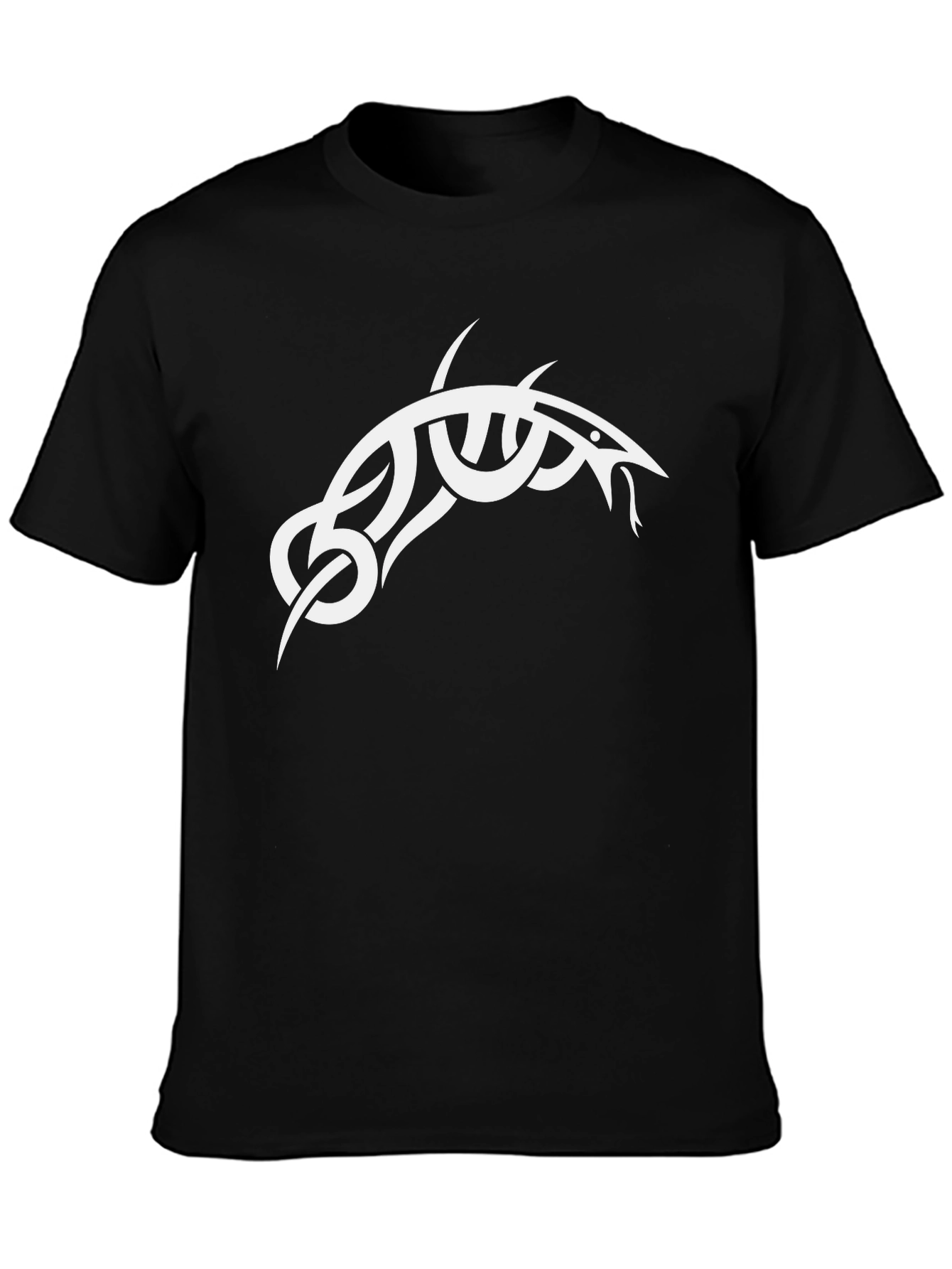 Black Tribal Snake Graphic Black T-Shirt view 3