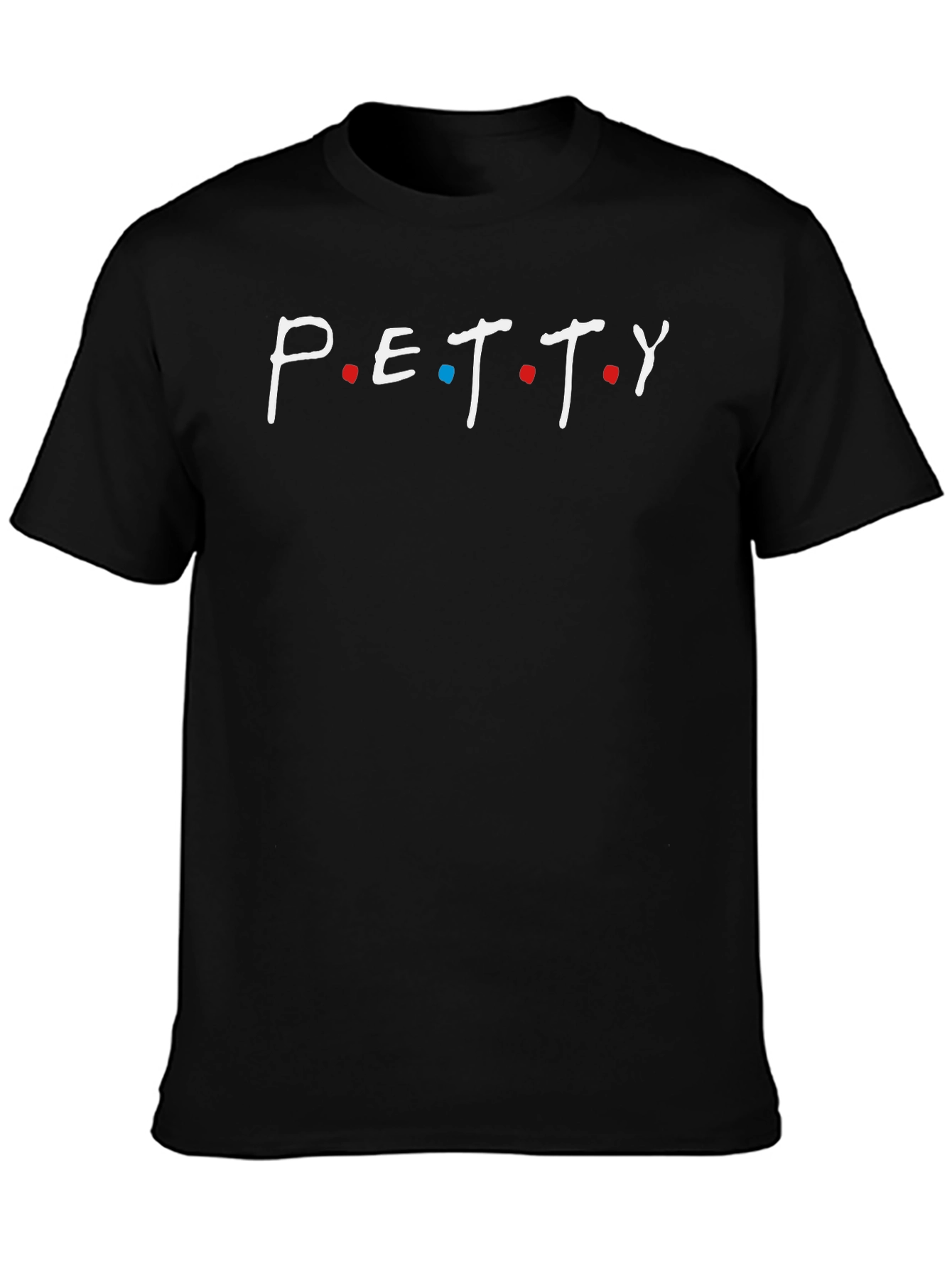 Black Petty Graphic T-Shirt - Cotton Blend Crew Neck Tee view 3
