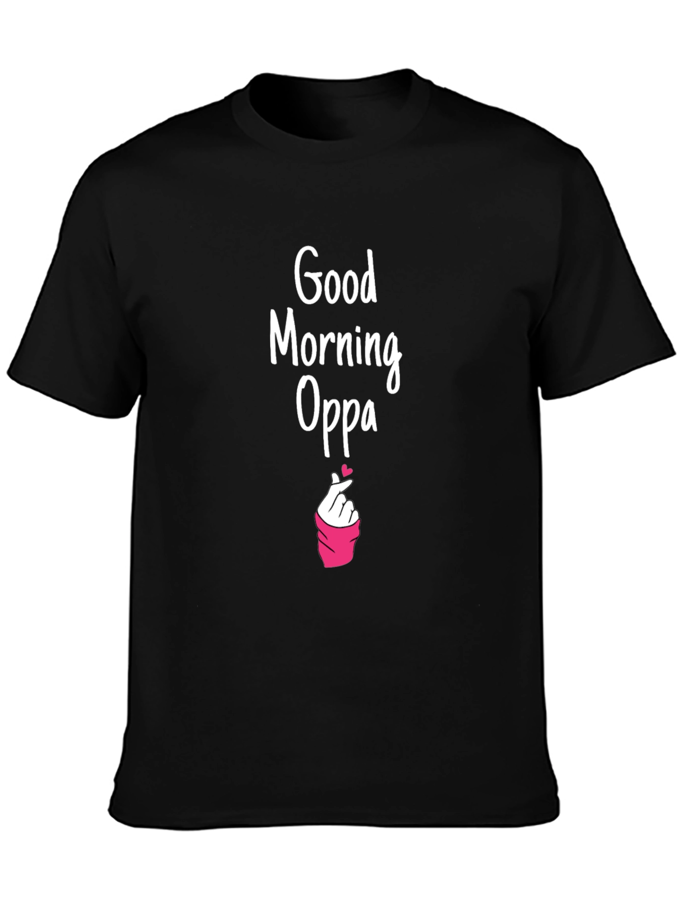 Black Good Morning Oppa Graphic Tee - K-Drama Inspired view 3