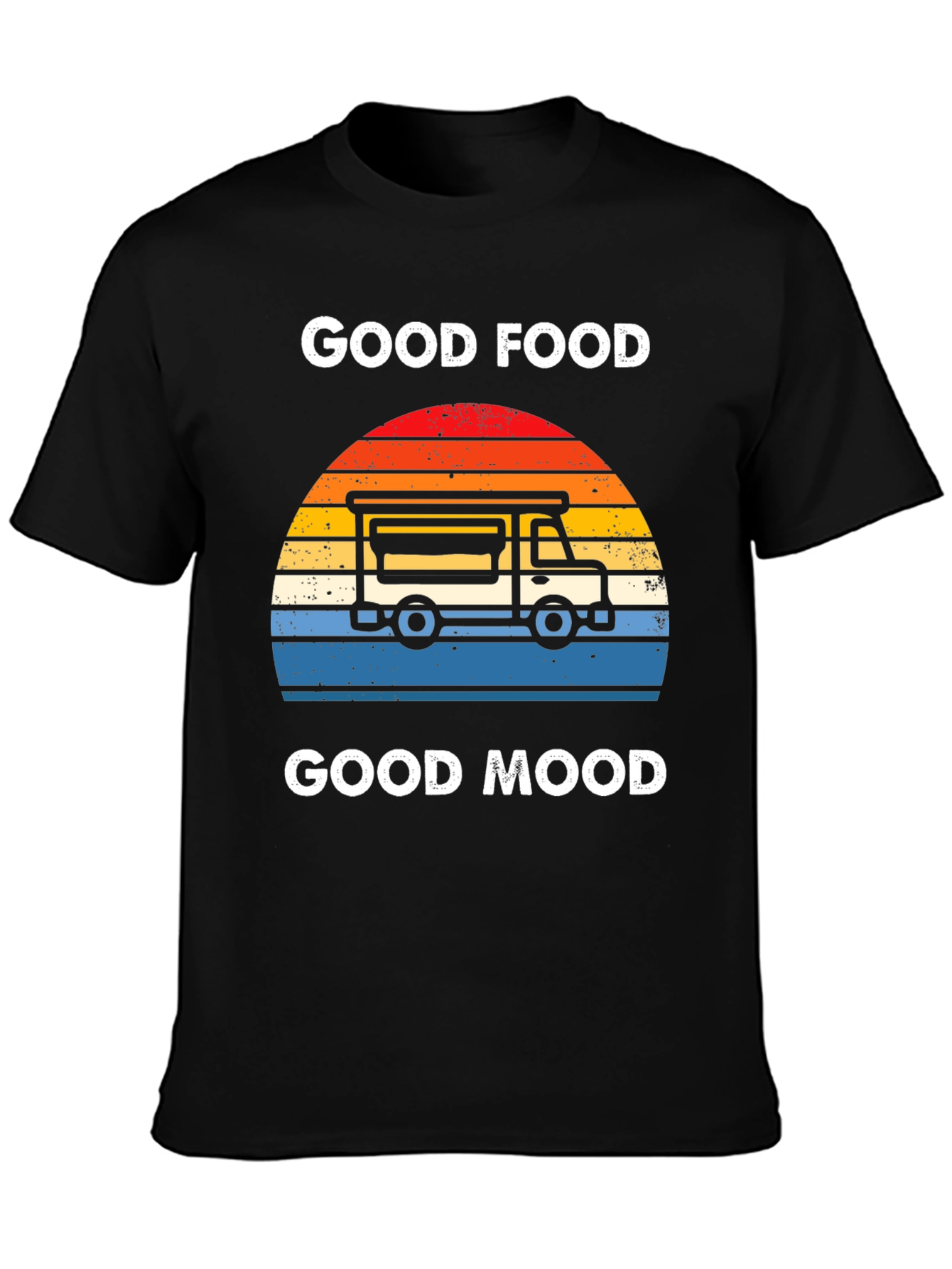 Black Good Food Good Mood T-Shirt Food Truck Tee view 3