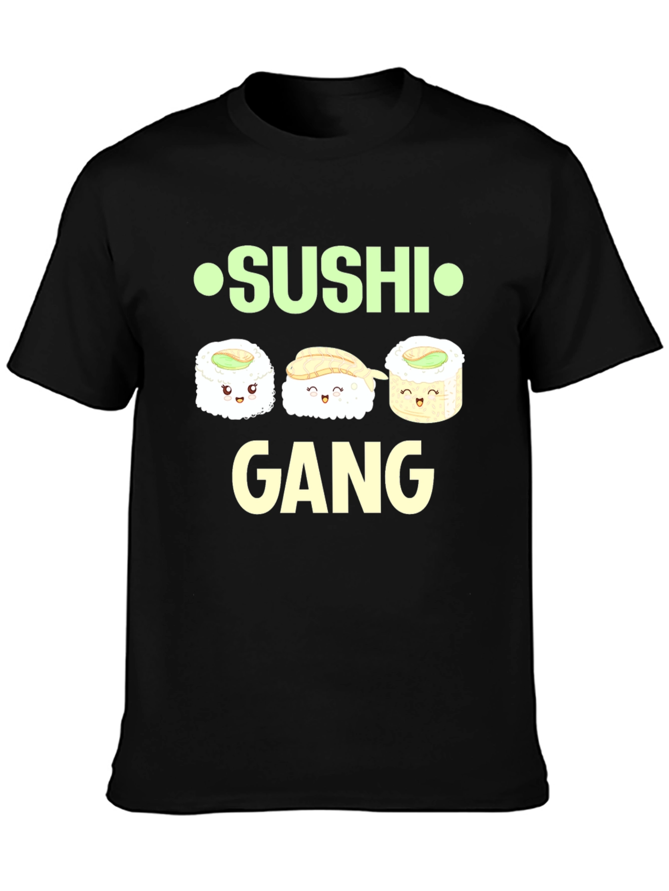 Black Sushi Gang Graphic Tee - Funny Food Shirt view 3