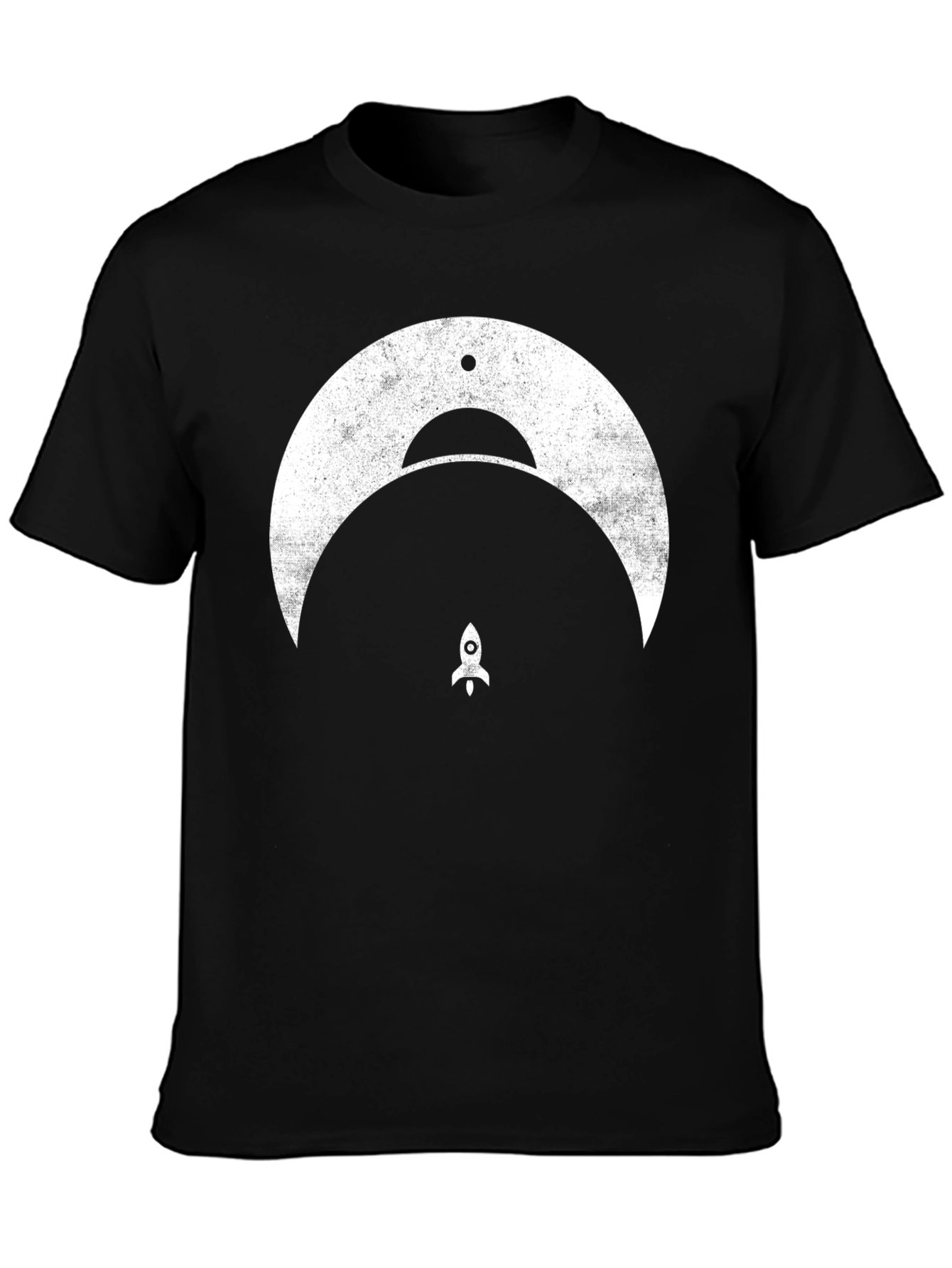 Black Retro Rocket Graphic Tee view 3