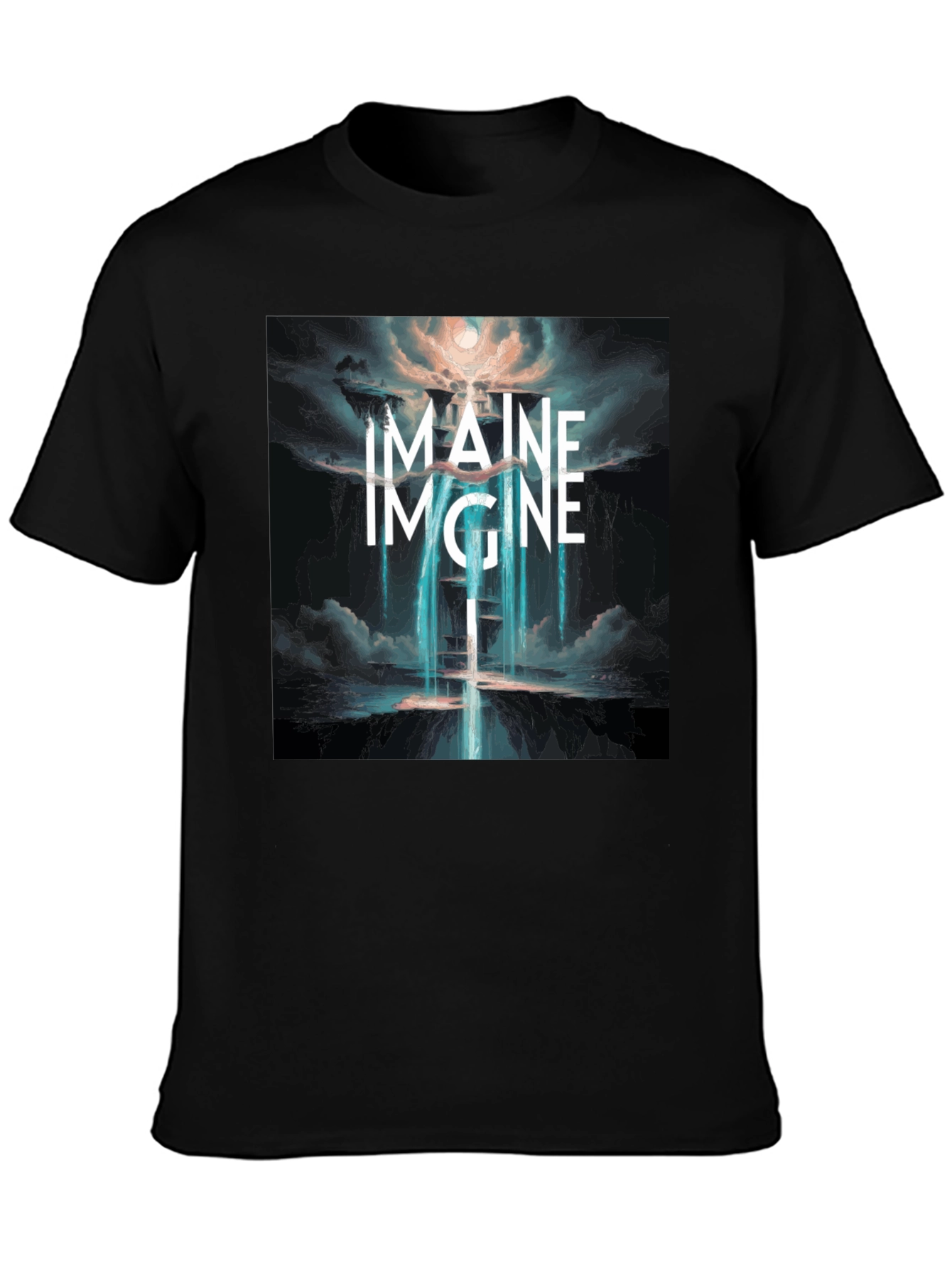 Black Imagine Graphic T-Shirt - Unique Design view 3