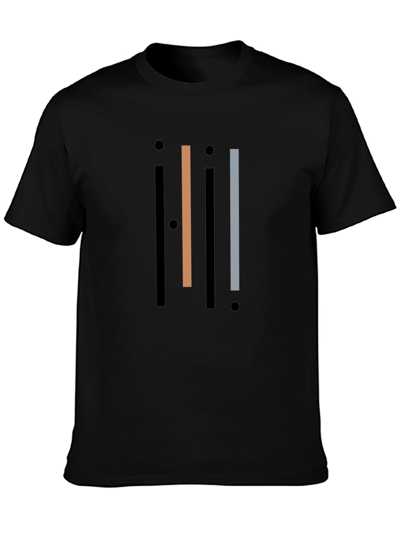 Black Abstract Lines Graphic Tee - Modern Minimalist Design view 3
