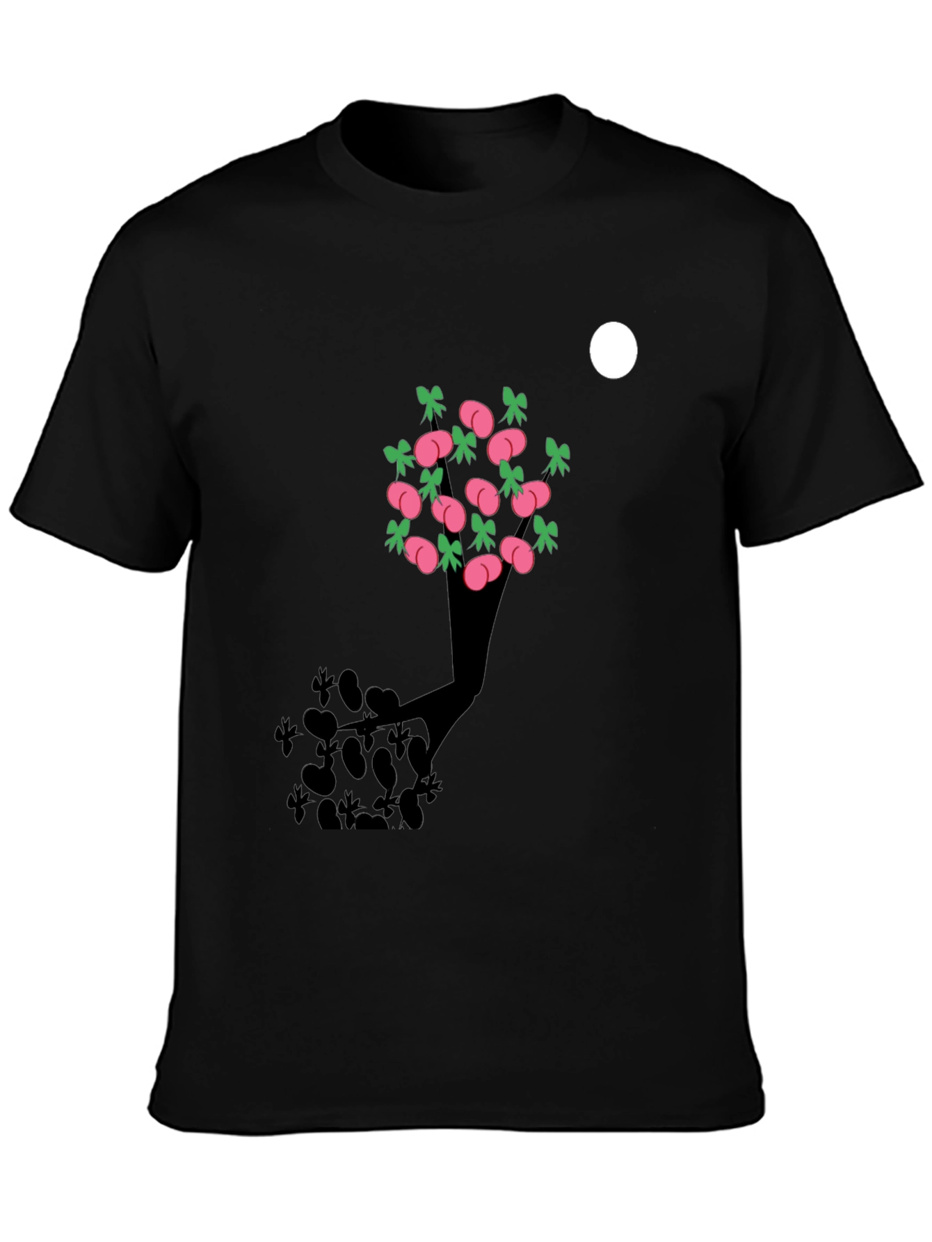Black Peach Tree Graphic Tee - Black Cotton Blend view 3