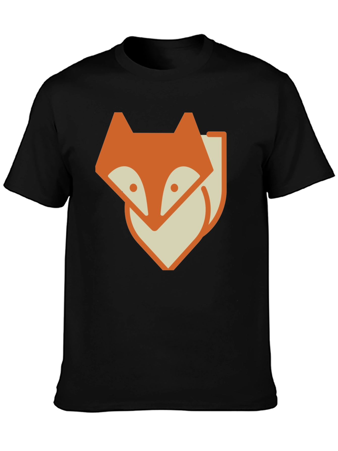 Black Fox Graphic Print Tee - Stylish Black T-Shirt view 3