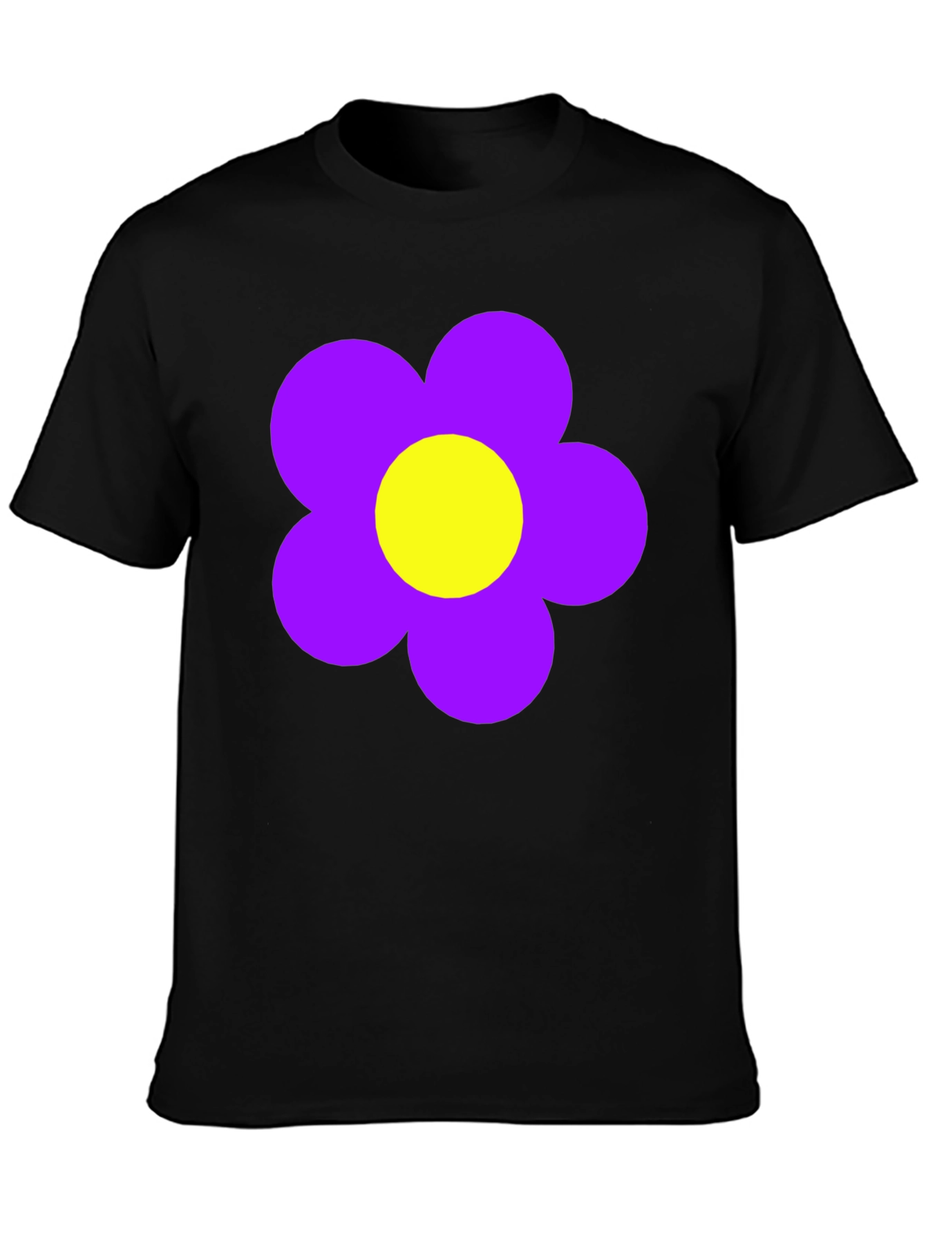 Black Retro Flower Power T-Shirt - Black view 3