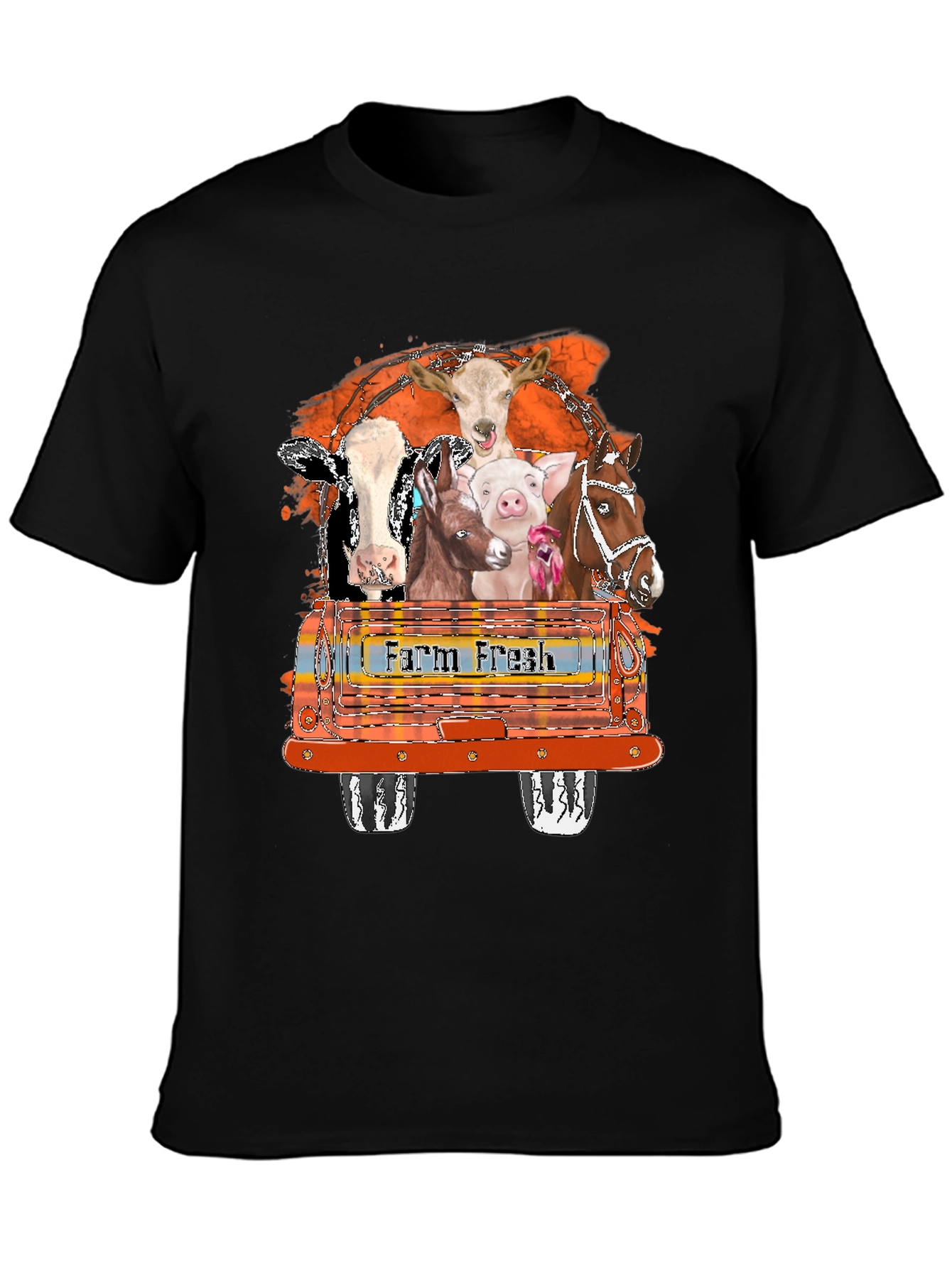 Black Farm Fresh Animals Black T-Shirt view 3
