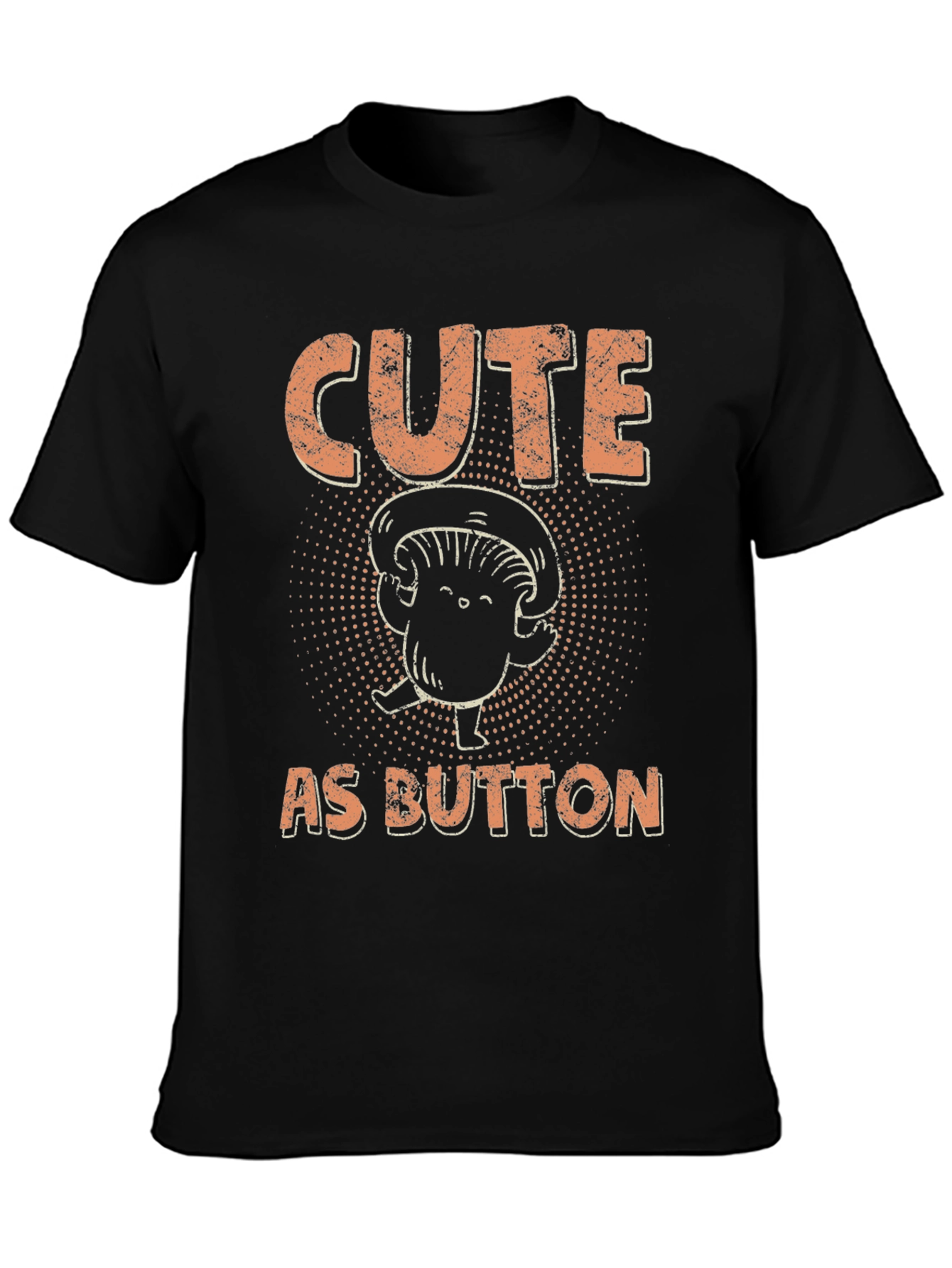 Black Cute as Button Mushroom Graphic Tee view 3