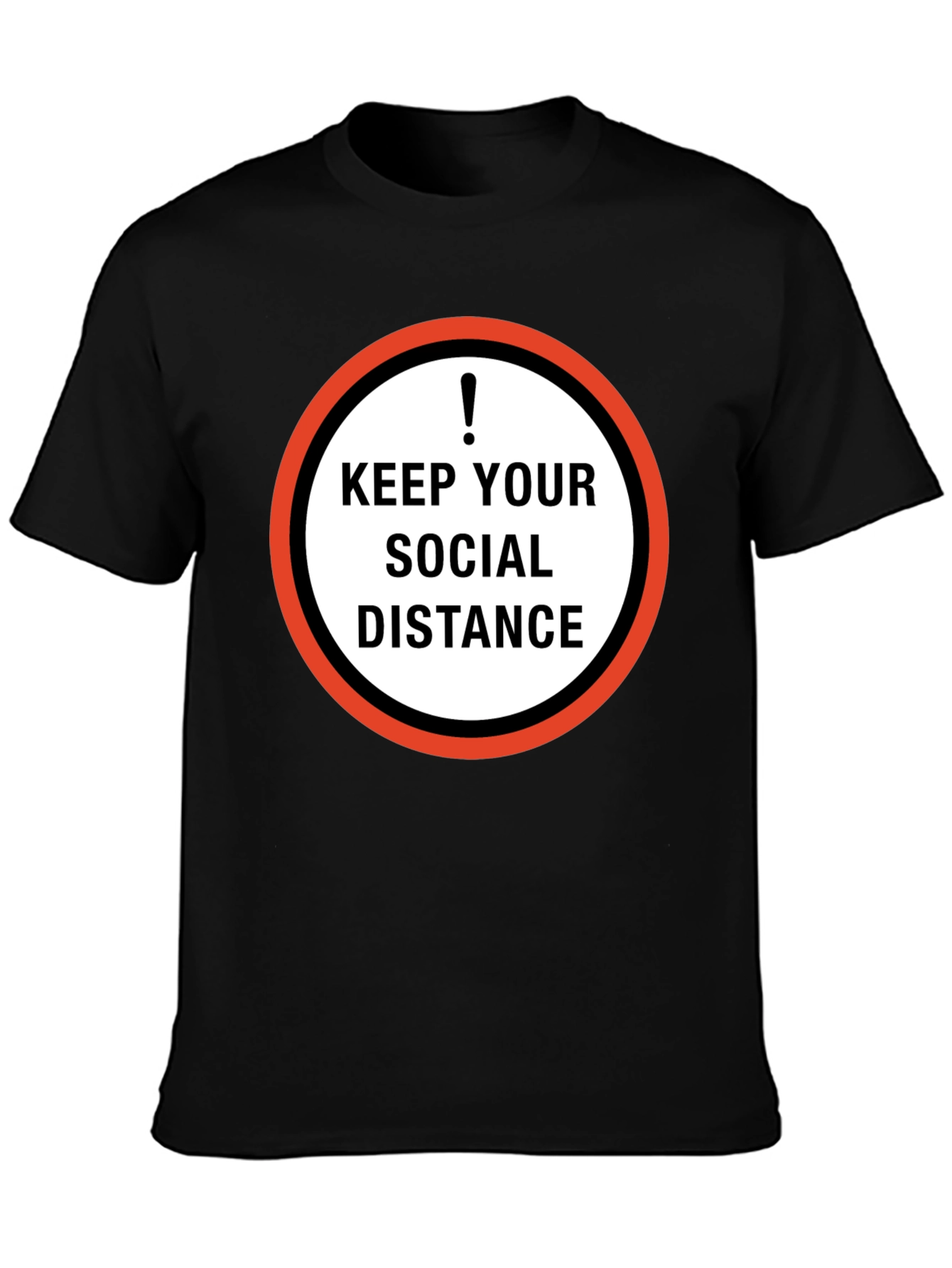 Black Keep Your Social Distance Graphic Tee - Black view 3
