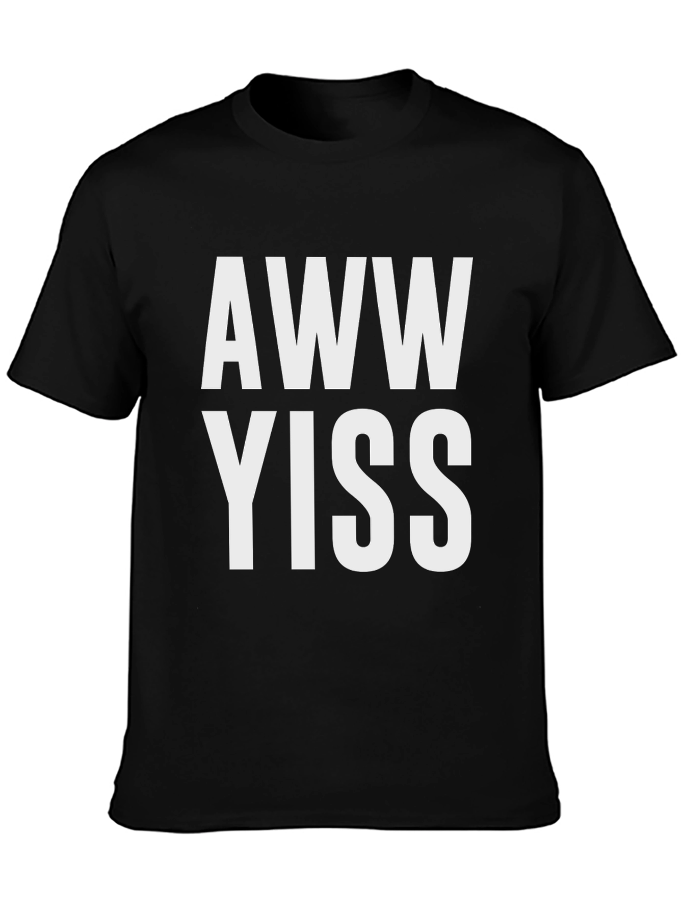 Black Aww Yiss Graphic T-Shirt - Novelty Tee view 3