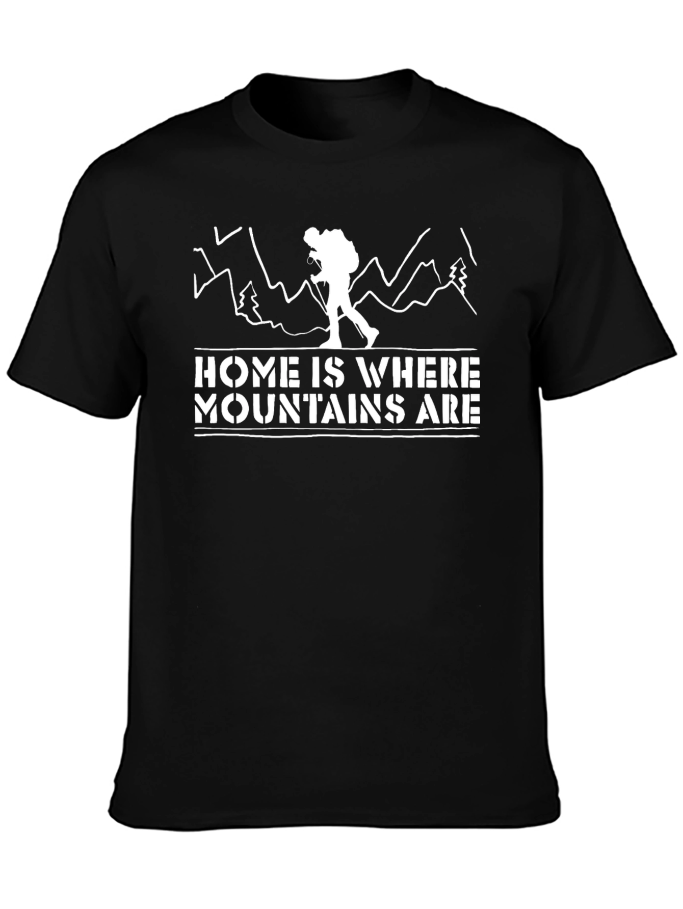Black Home Is Where Mountains Are Tee view 3