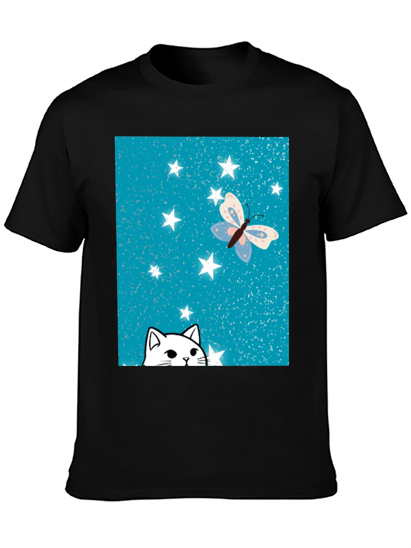 Cat & Butterfly Graphic Tee - 3