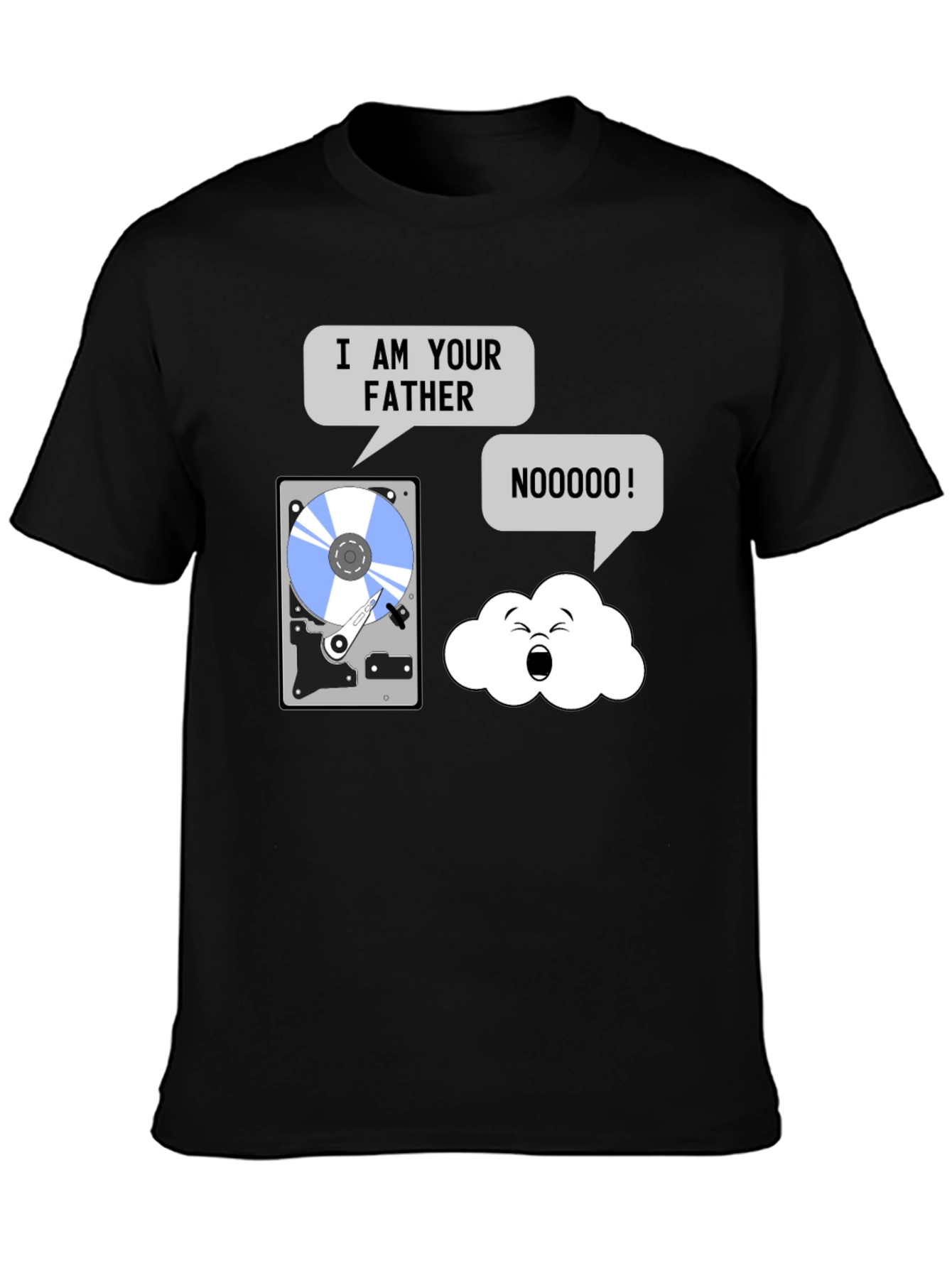 Black I am Your Father Data T-Shirt view 3