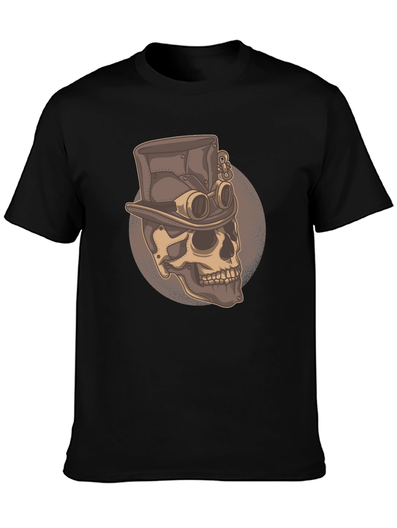 Black Steampunk Skull T-Shirt - Gothic Fashion Tee view 3