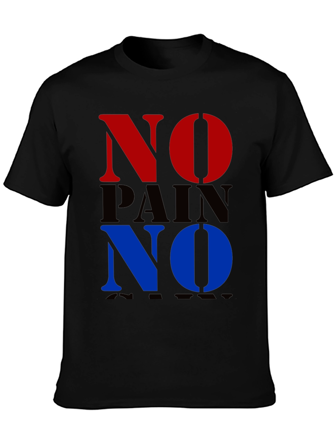 Black No Pain No Gain Graphic T-Shirt view 3